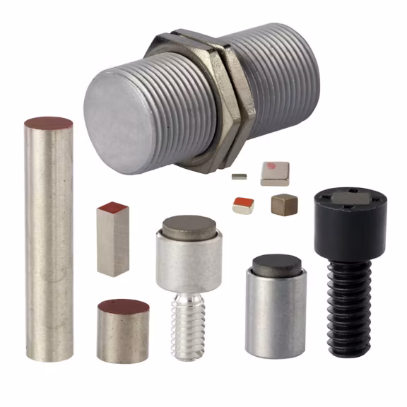 Honeywell Honeywell 102MG11 – MG Series, Alnico VIII sintered cylindrical magnet, in externally threaded 8x32 metal bushing, 17,02 mm W x 7,87 mm Dia. [0.67 in W x 0.31 in Dia.]