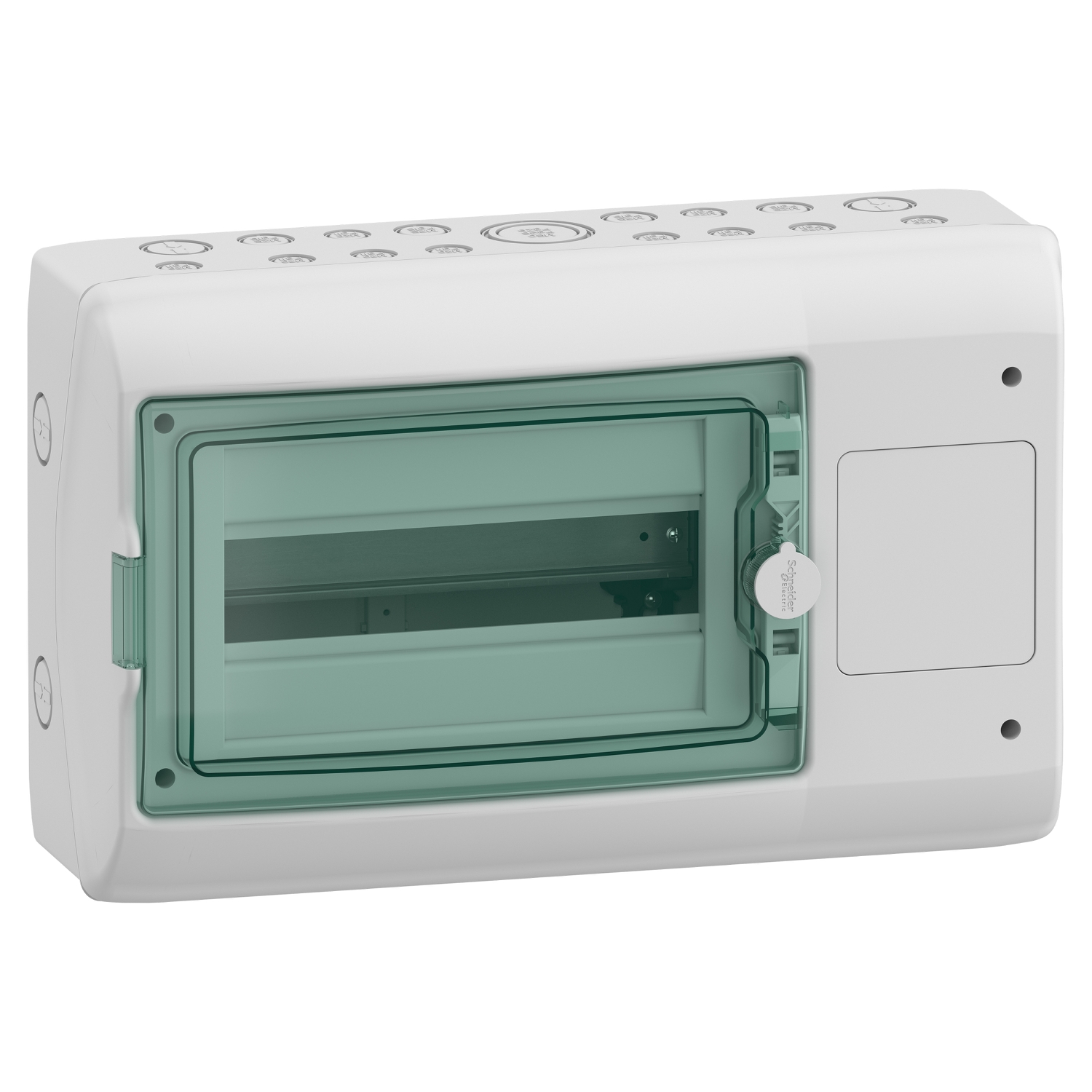 Schneider Electric Schneider Electric 13990 – Enclosure for modular device with interface, Mureva Enclosure, 1x12 mod, 1 open., (W)448mm x(H)280mm, earth term block