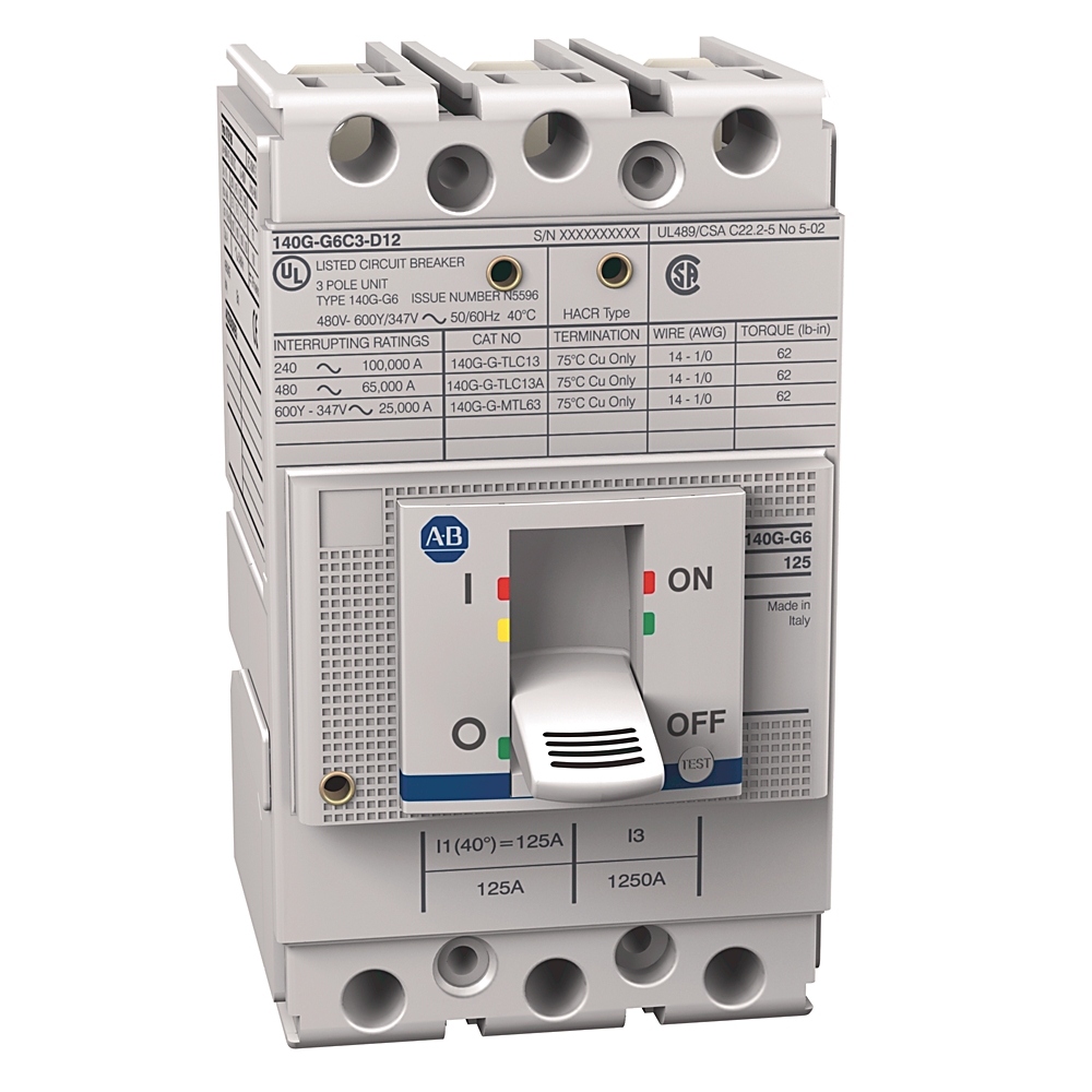 Allen-Bradley Allen-Bradley 140G-G3C3-C70 140G 125A Frame Molded Case Ckt-Bkr
