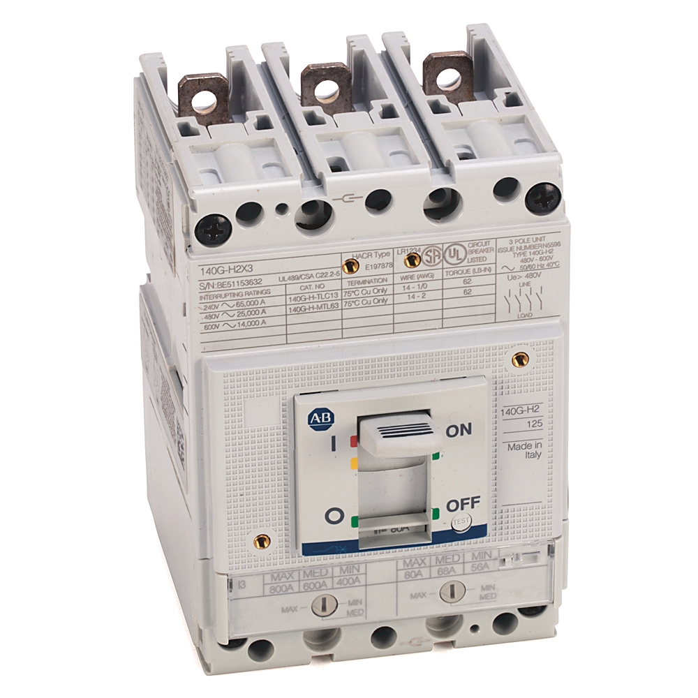 Allen-Bradley Allen-Bradley 140G-H2F3-C90 140G 125A H Frame Molded Case Ckt-Bkr