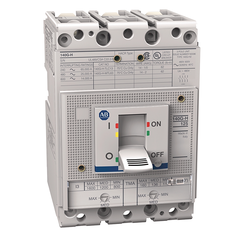 Allen-Bradley Allen-Bradley 140G-H2F3-D10-KA 125A H Frame Molded Case Ckt-Bkr