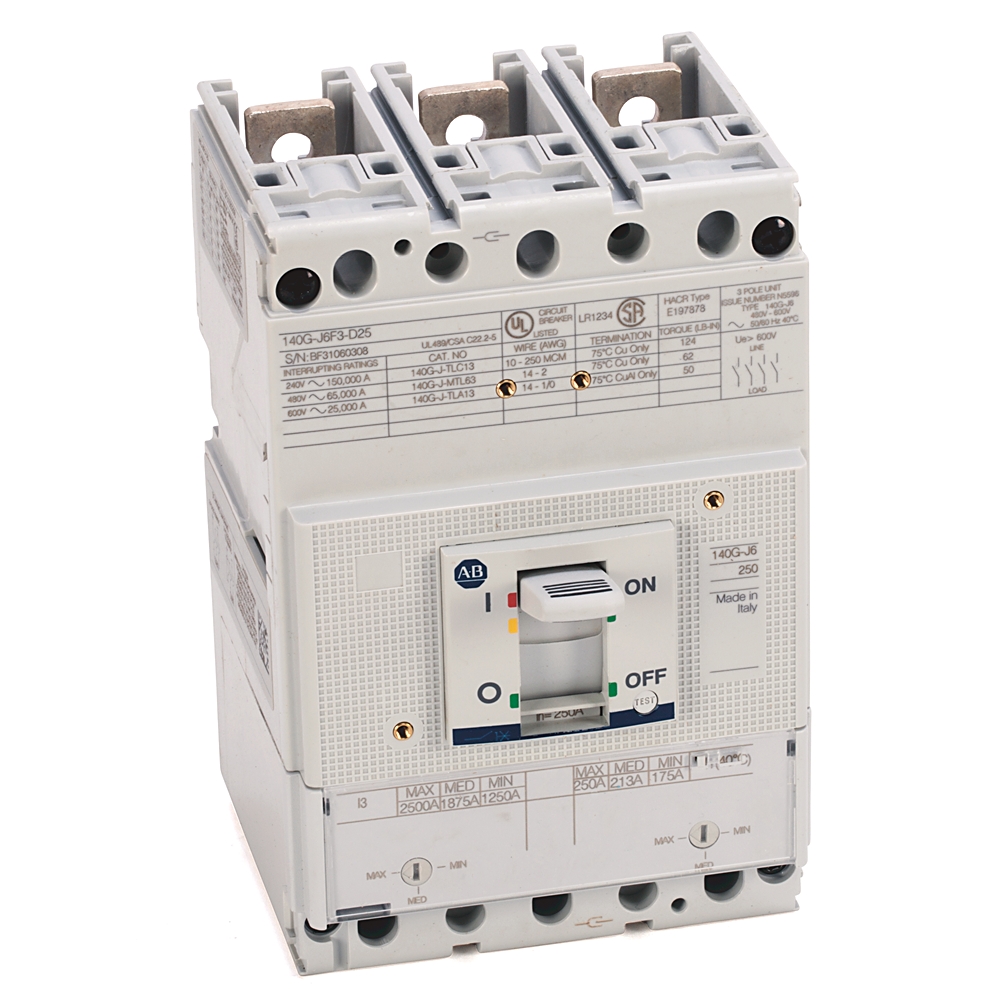 Allen-Bradley Allen-Bradley 140G-J6F3-D20-AA 250A J Frame Molded Case Ckt-Bkr