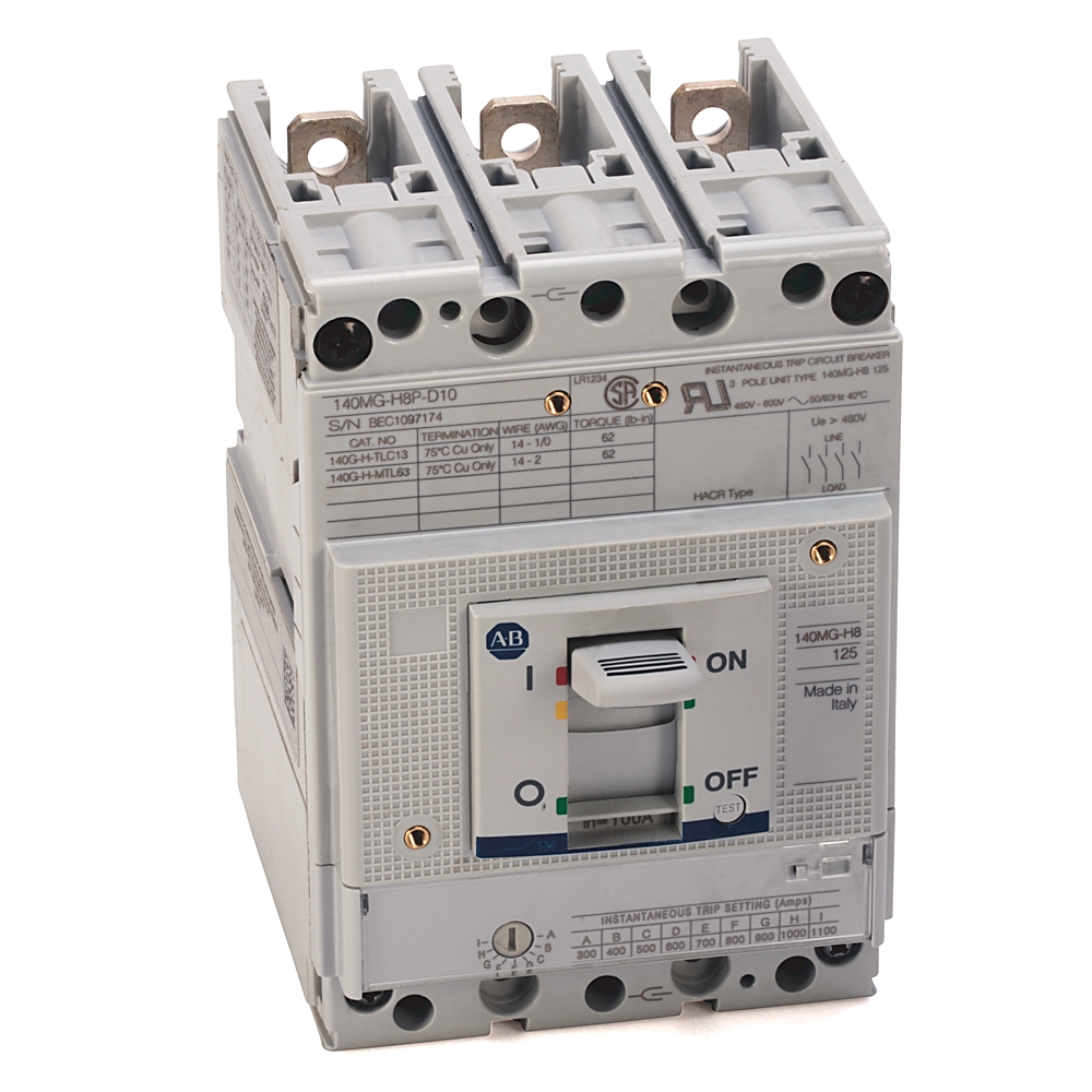 Allen-Bradley Allen-Bradley 140MG-H8P-D10-KA 125A H Frame Mtr Protection Ckt-Bkr