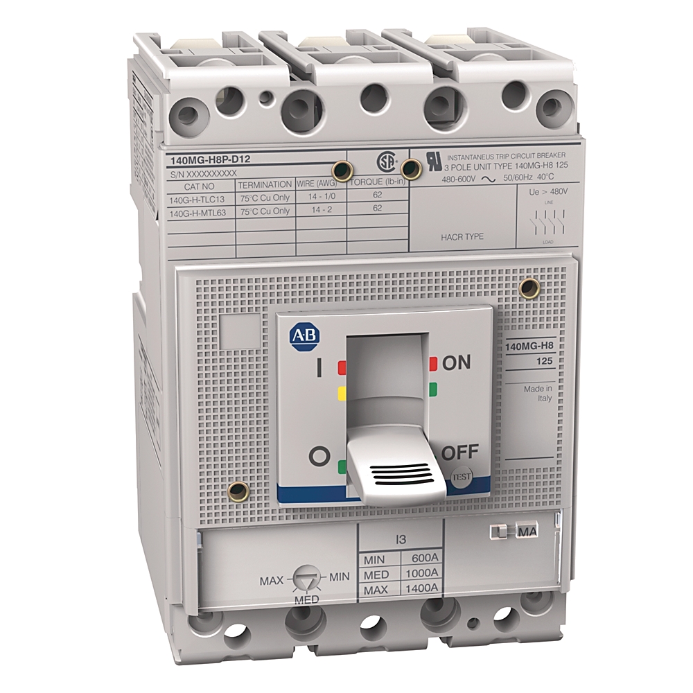 Allen-Bradley Allen-Bradley 140MG-H8P-D12-AJ 125A H Frame Mtr Protection Ckt-Bkr