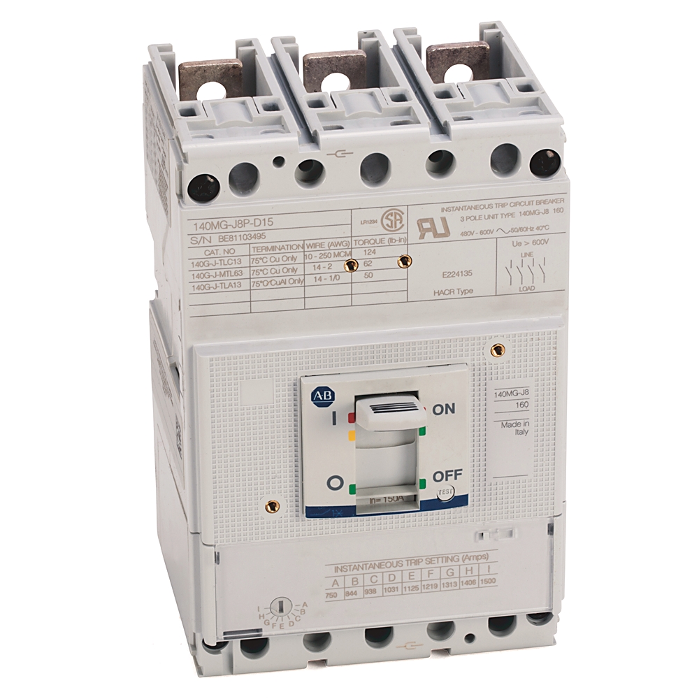 Allen-Bradley Allen-Bradley 140MG-J8P-D15 140MG 150A J Frame Motor Ckt Protector