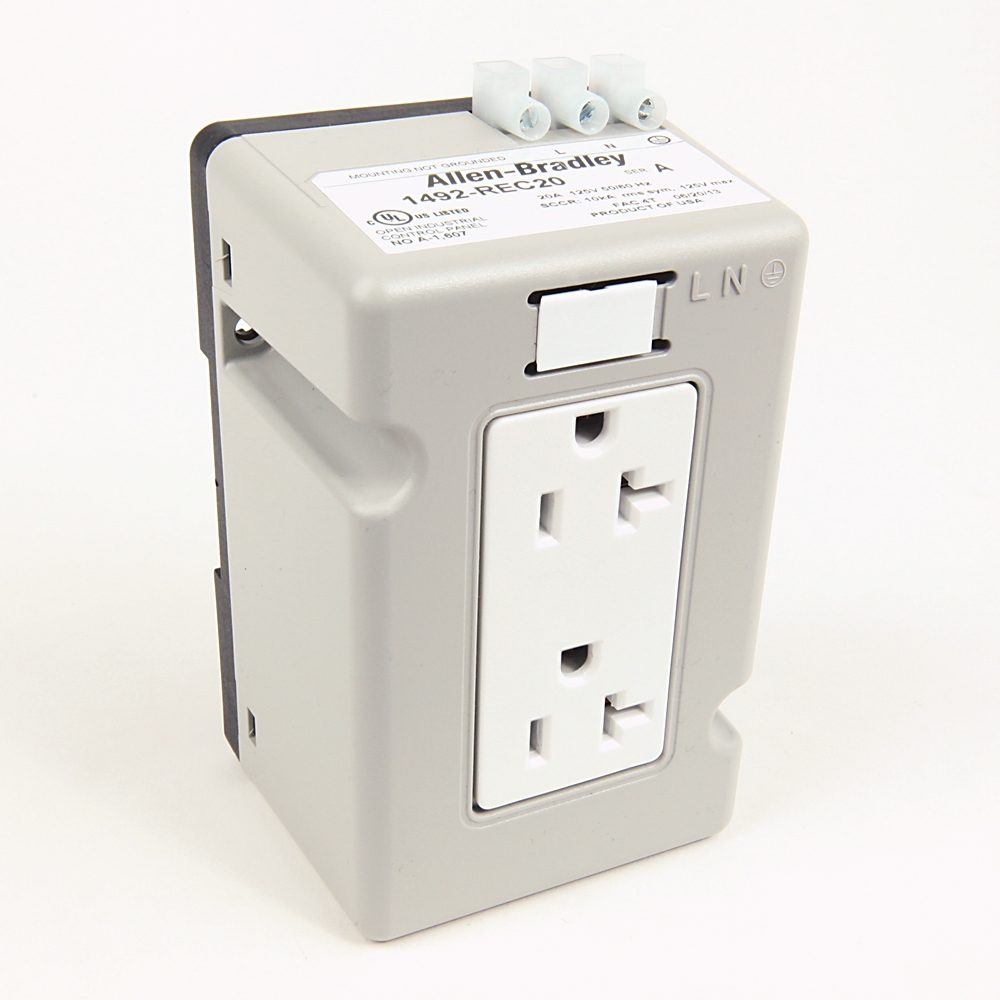 Allen-Bradley Allen-Bradley 1492-REC15 IEC Duplex Rcpt, 15A, Din Rail Mtg