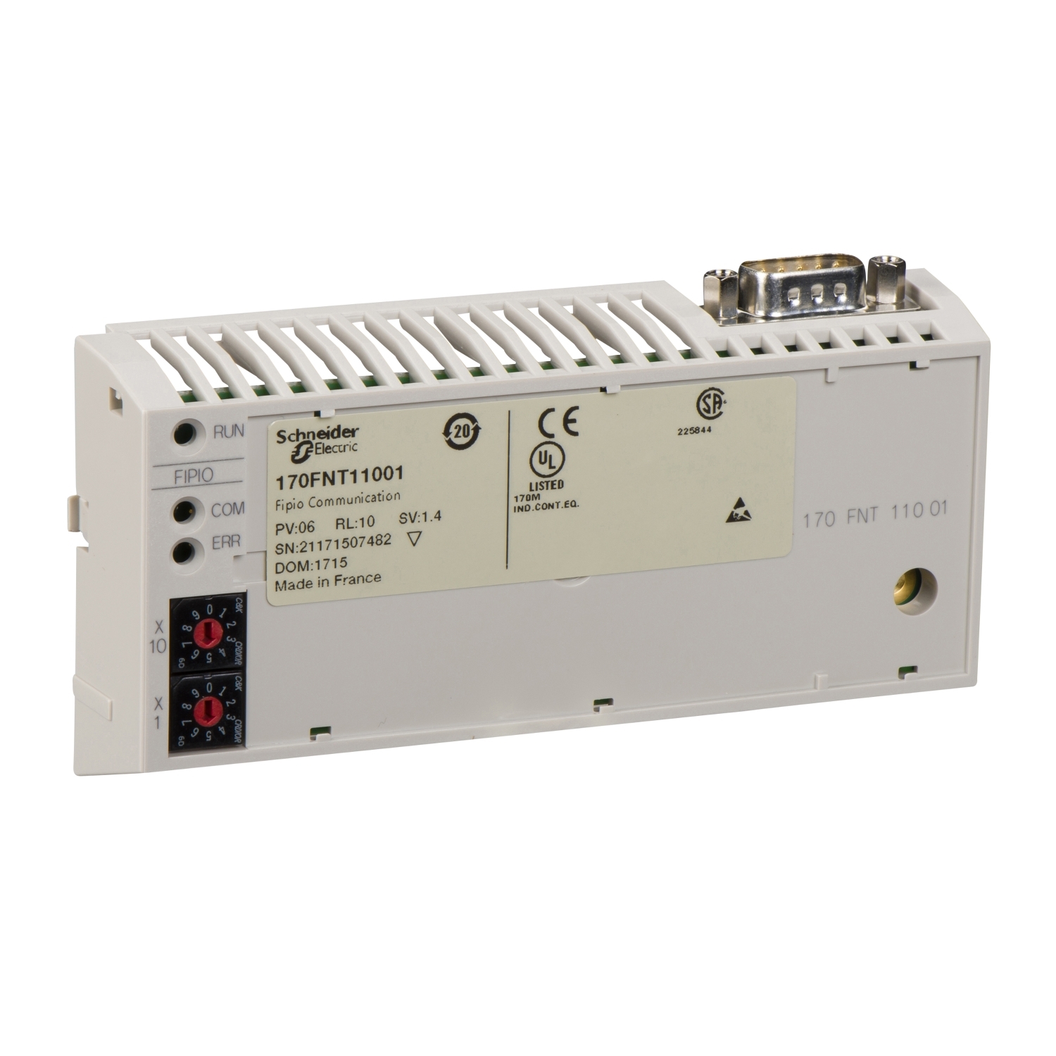 Schneider Electric Schneider Electric 170FNT11001 – Communication adaptor, Modicon Momentum automation platform, Fipio, 1Mbit/s transmission rate, tap off cable