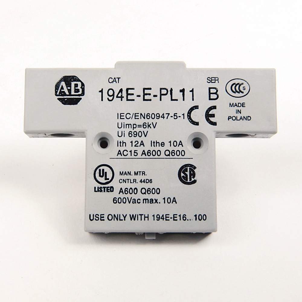 Allen-Bradley Allen-Bradley 194E-E-PL11 194E 1 NO-1 NC L.B. Aux. Contact Block