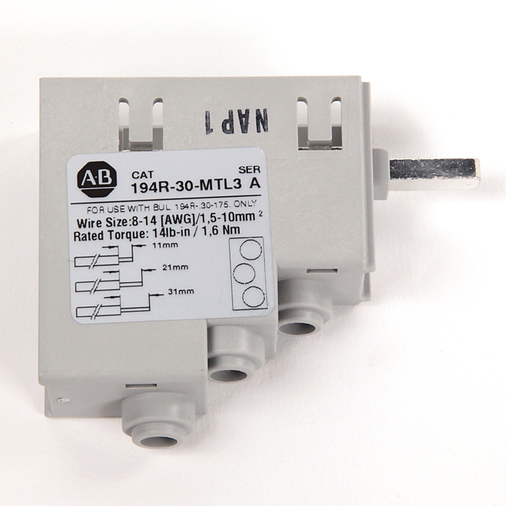Allen-Bradley Allen-Bradley 194R-30-MTL3 194R 30 Ampere Multi-tap Terminal Lugs