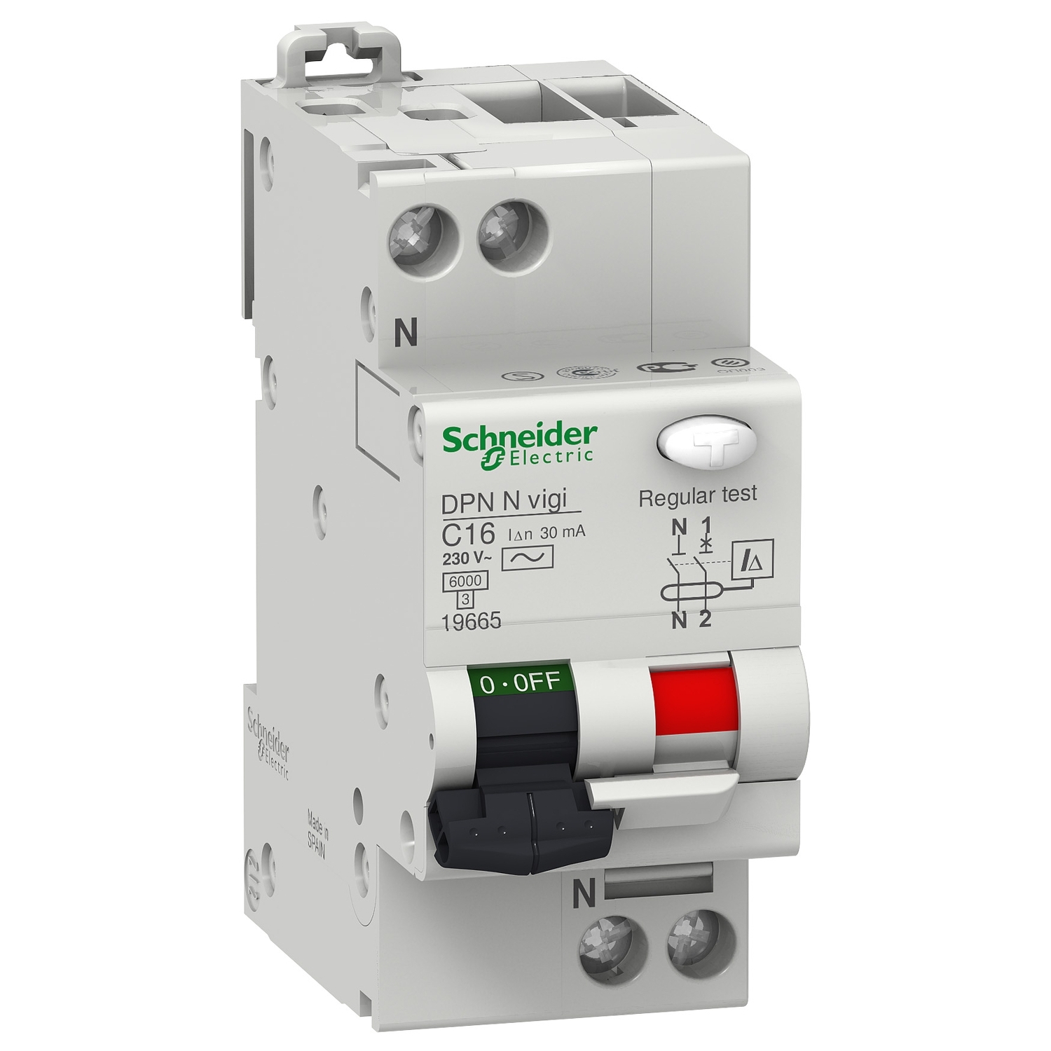 Schneider Electric Schneider Electric 19772 – DPN - earth leakage circuit breaker - DPN N Vigi - 1P + N - 10A - 30 mA