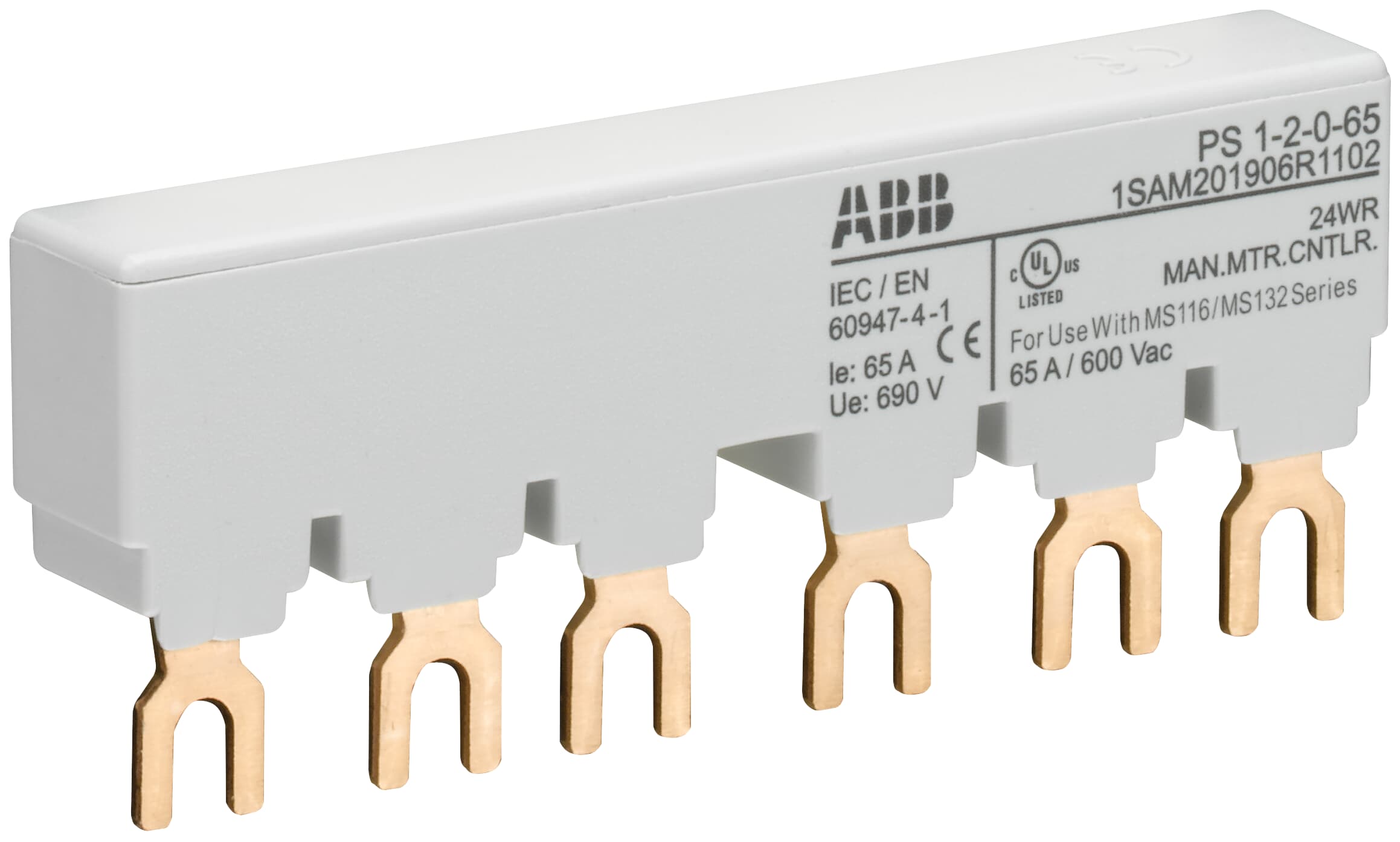ABB ABB PS1-2-0-65 3-phase busbar for 2 MS116 / MS132, Ie=65A