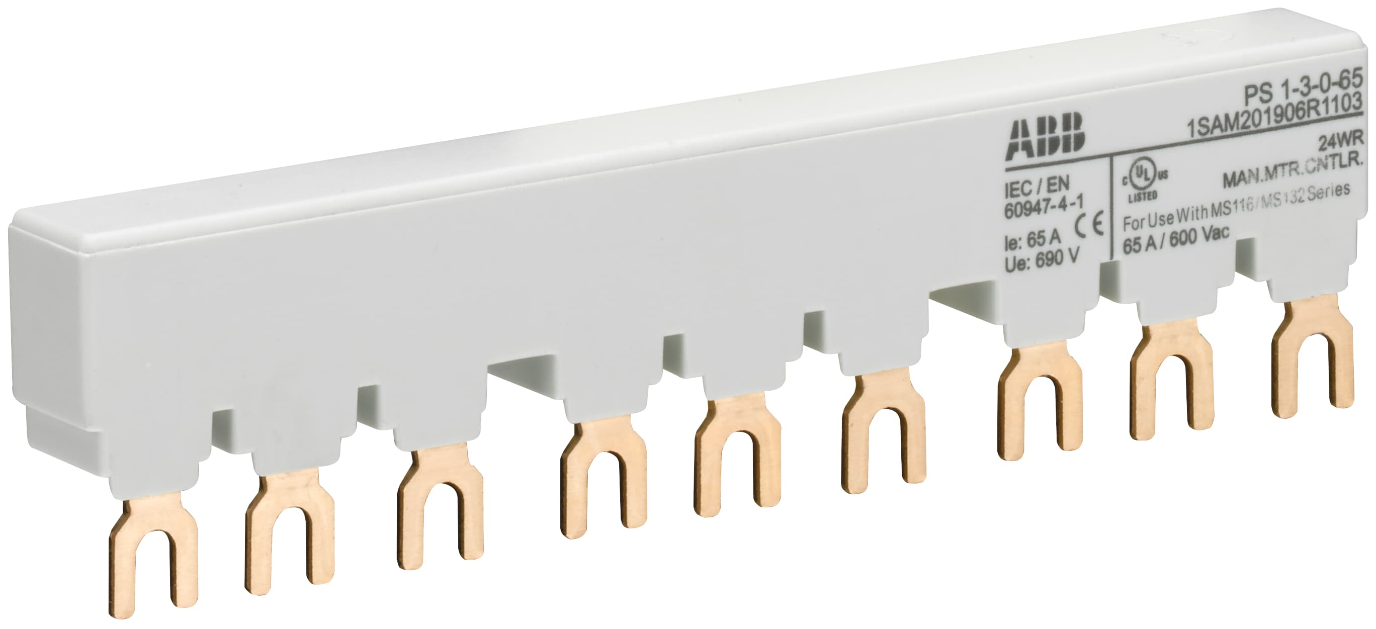ABB ABB PS1-3-0-65 3-phase busbar for 3 MS116 / MS132, Ie=65A