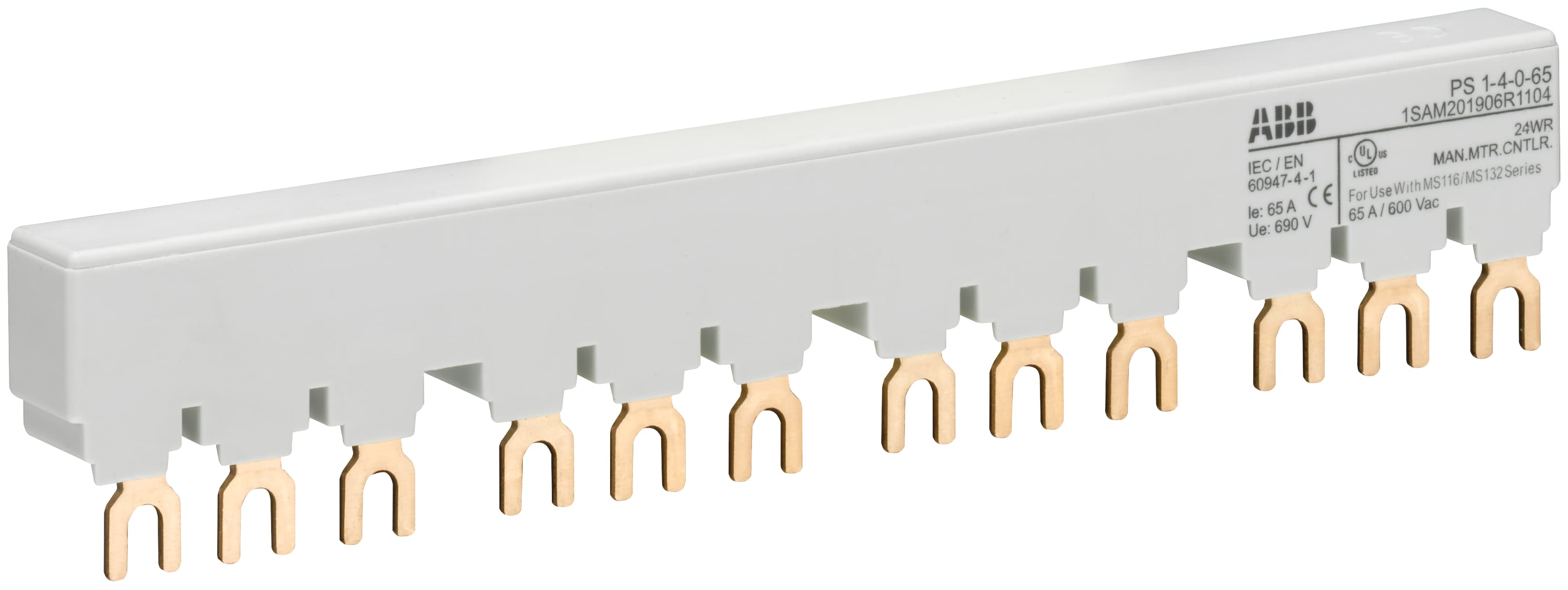ABB ABB PS1-4-0-65 3-phase busbar for 4 MS116 / MS132, Ie=65A