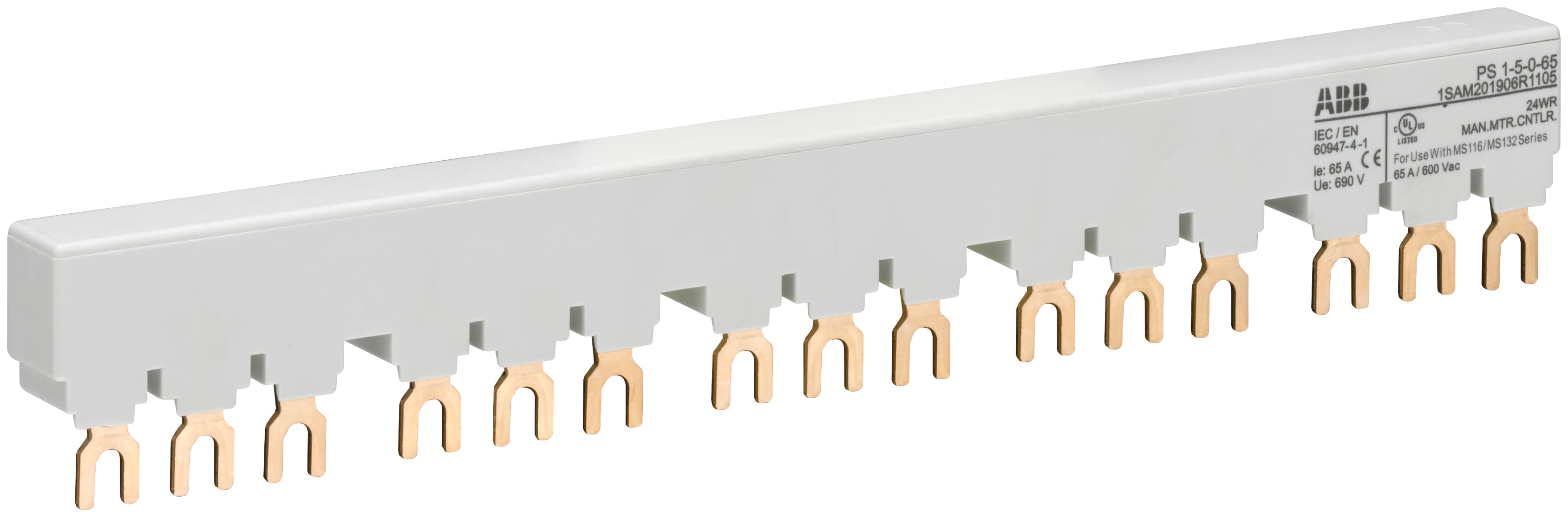 ABB ABB PS1-5-0-65 3-phase busbar for 5 MS116 / MS132, Ie=65A