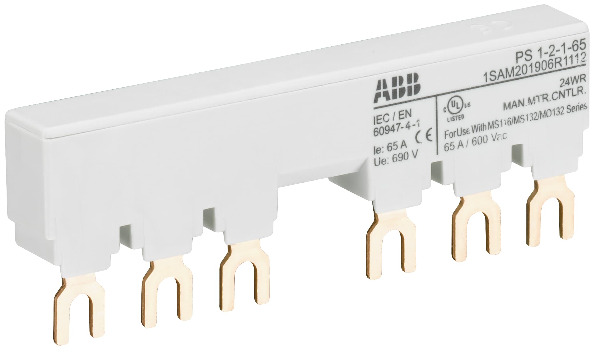 ABB ABB PS1-2-1-65 3-phase busbar for 2 MS116 / MS132 with 1 HK/SK, Ie=65A