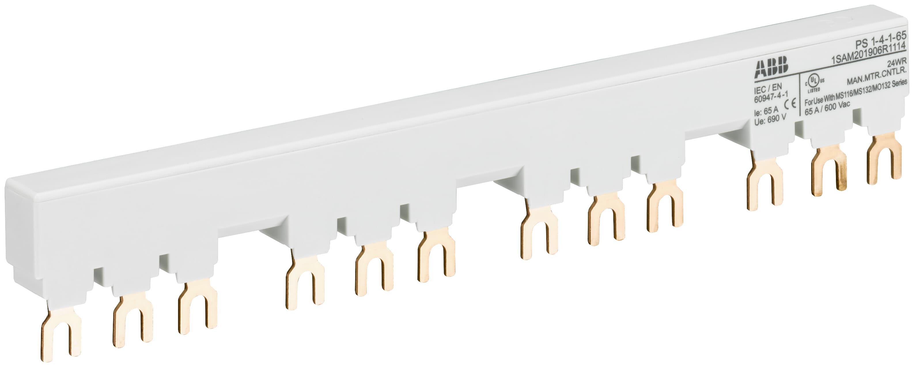 ABB ABB PS1-4-1-65 3-phase busbar for 4 MS116 / MS132 with 1 HK/SK, Ie=65A