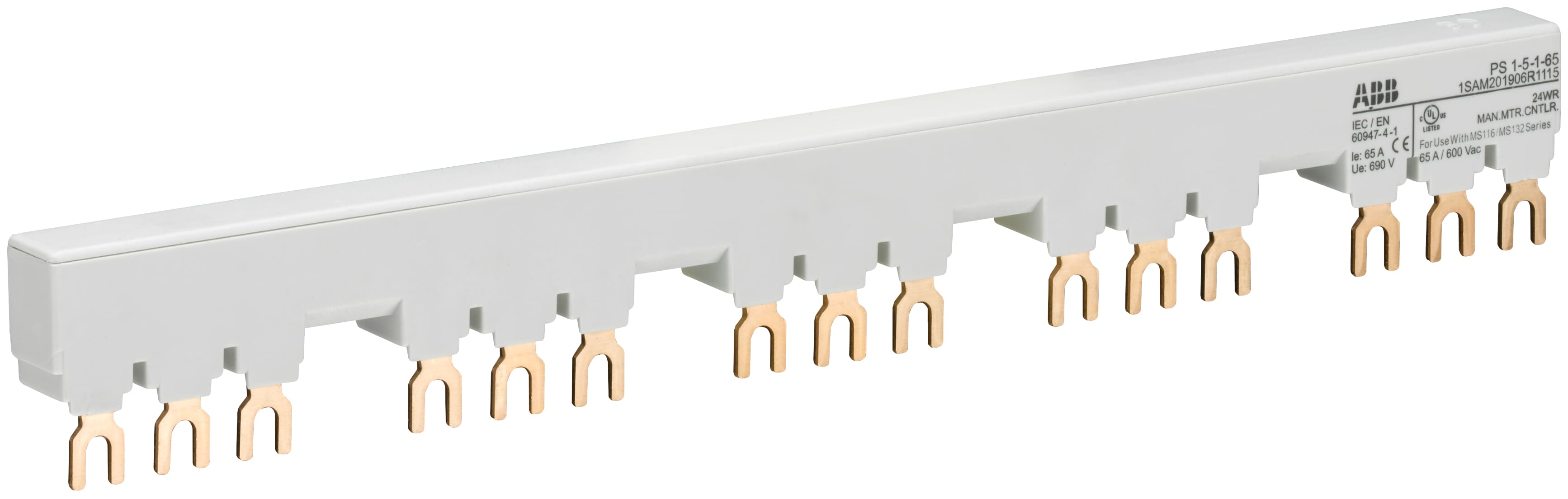 ABB ABB PS1-5-1-65 3-phase busbar for 5 MS116 / MS132 with 1 HK/SK, Ie=65A