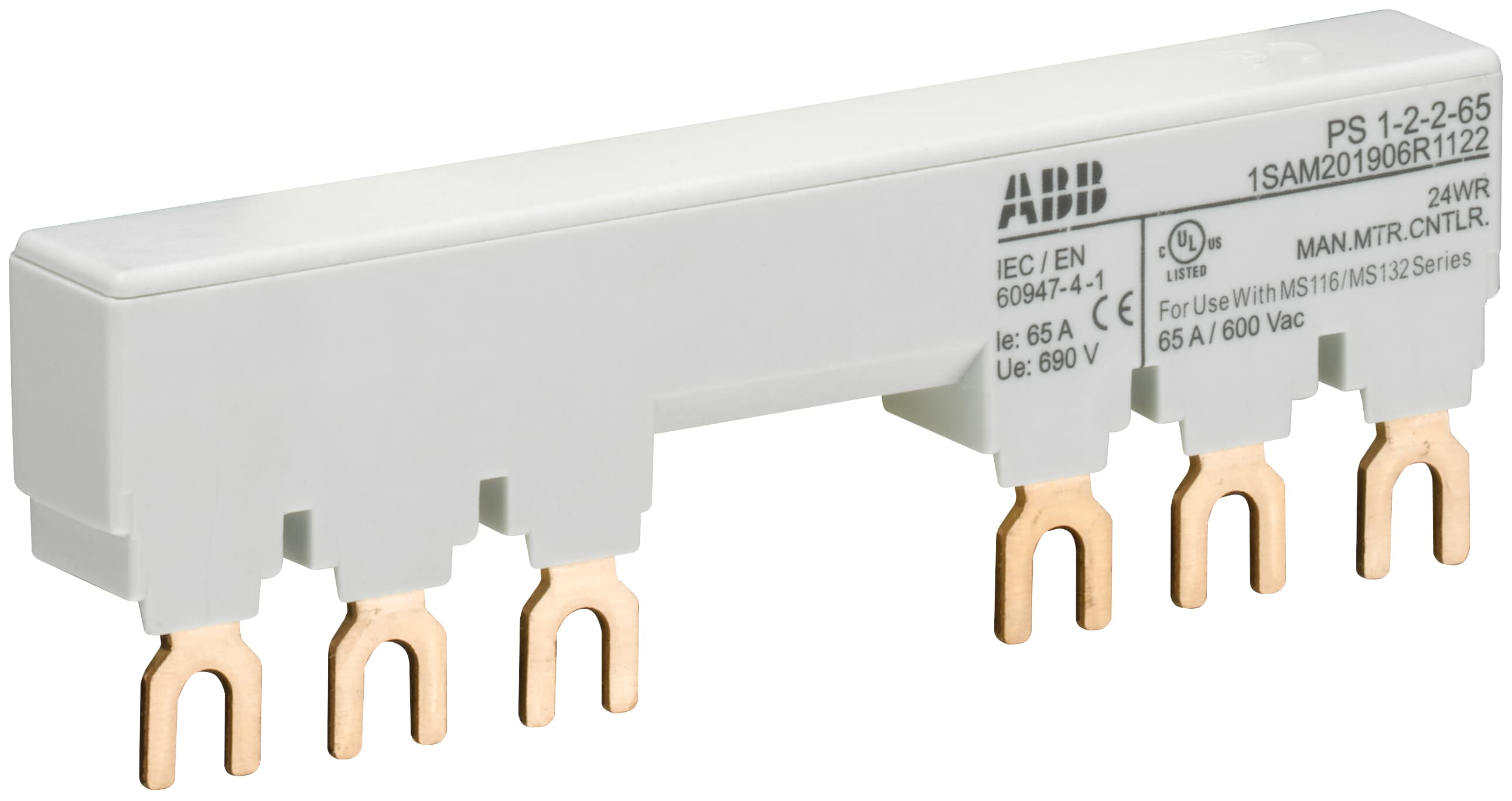 ABB ABB PS1-2-2-65 3-phase busbar for 2 MS116 / MS132 with 2 HK/SK, Ie=65A