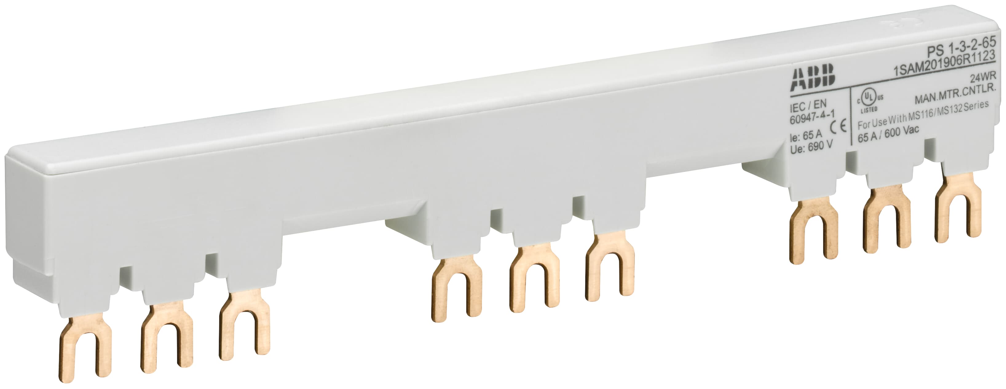 ABB ABB PS1-3-2-65 3-phase busbar for 3 MS116 / MS132 with 2 HK/SK, Ie=65A