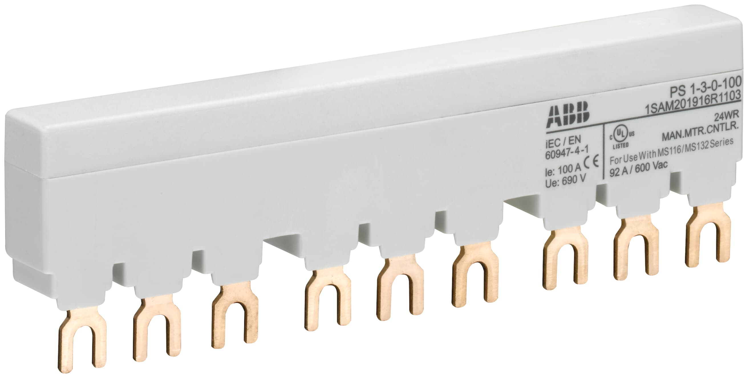 ABB ABB PS1-3-0-100 3-phase busbar for 3 MS116 / MS132, Ie=100A