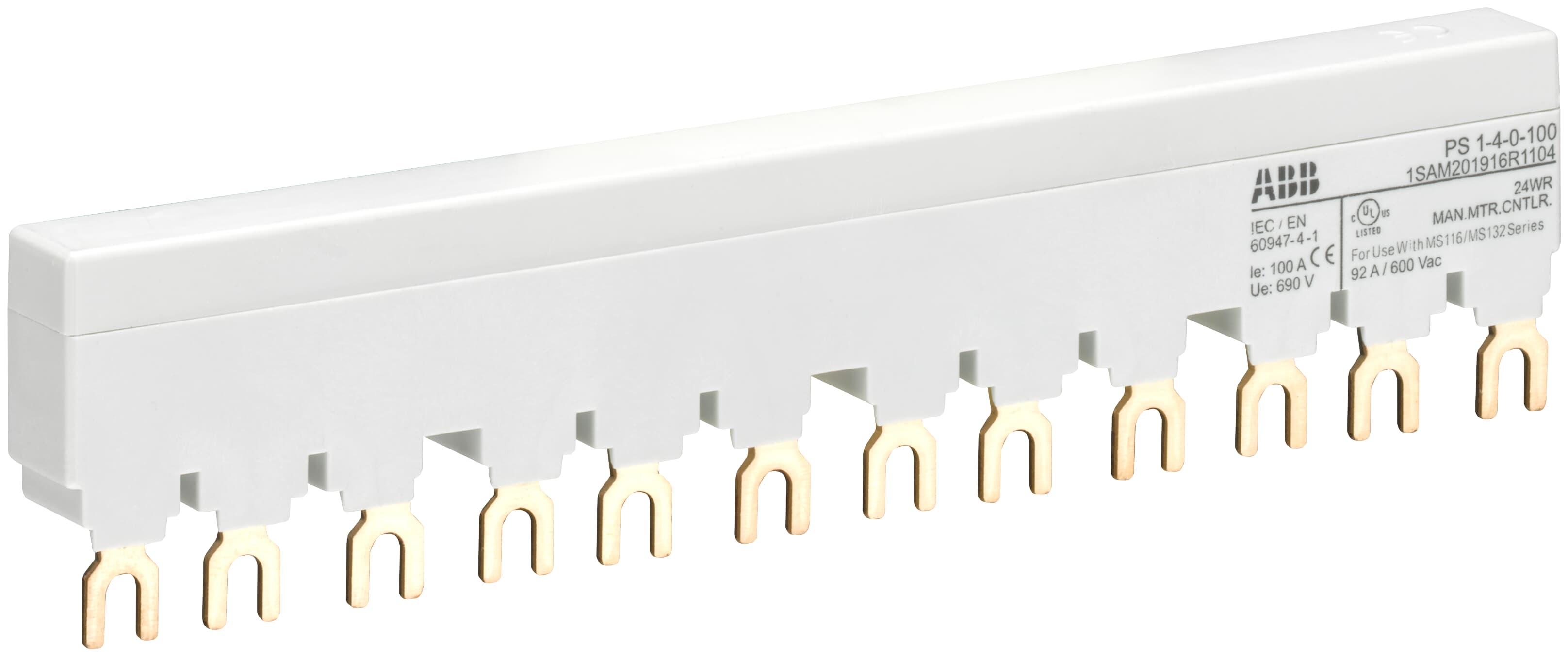 ABB ABB PS1-4-0-100 3-phase busbar for 4 MS116 / MS132, Ie=100A