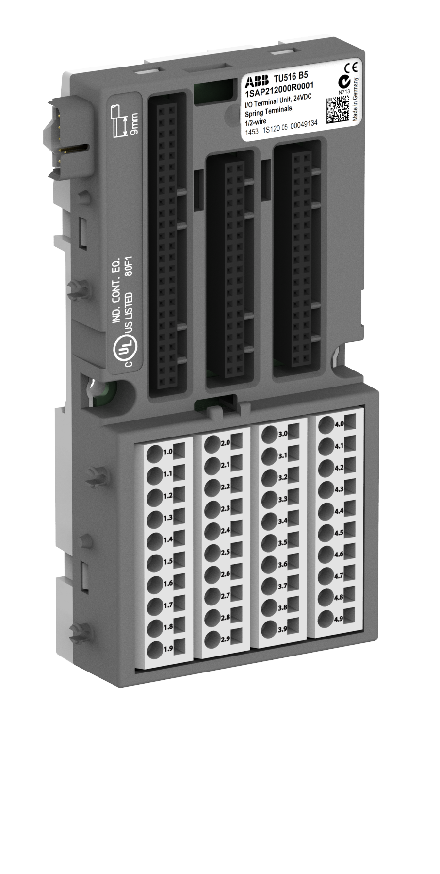 ABB ABB TU516 I/O terminal unit. For analog and 24 VDC digital modules. Spring terminals (TU516)