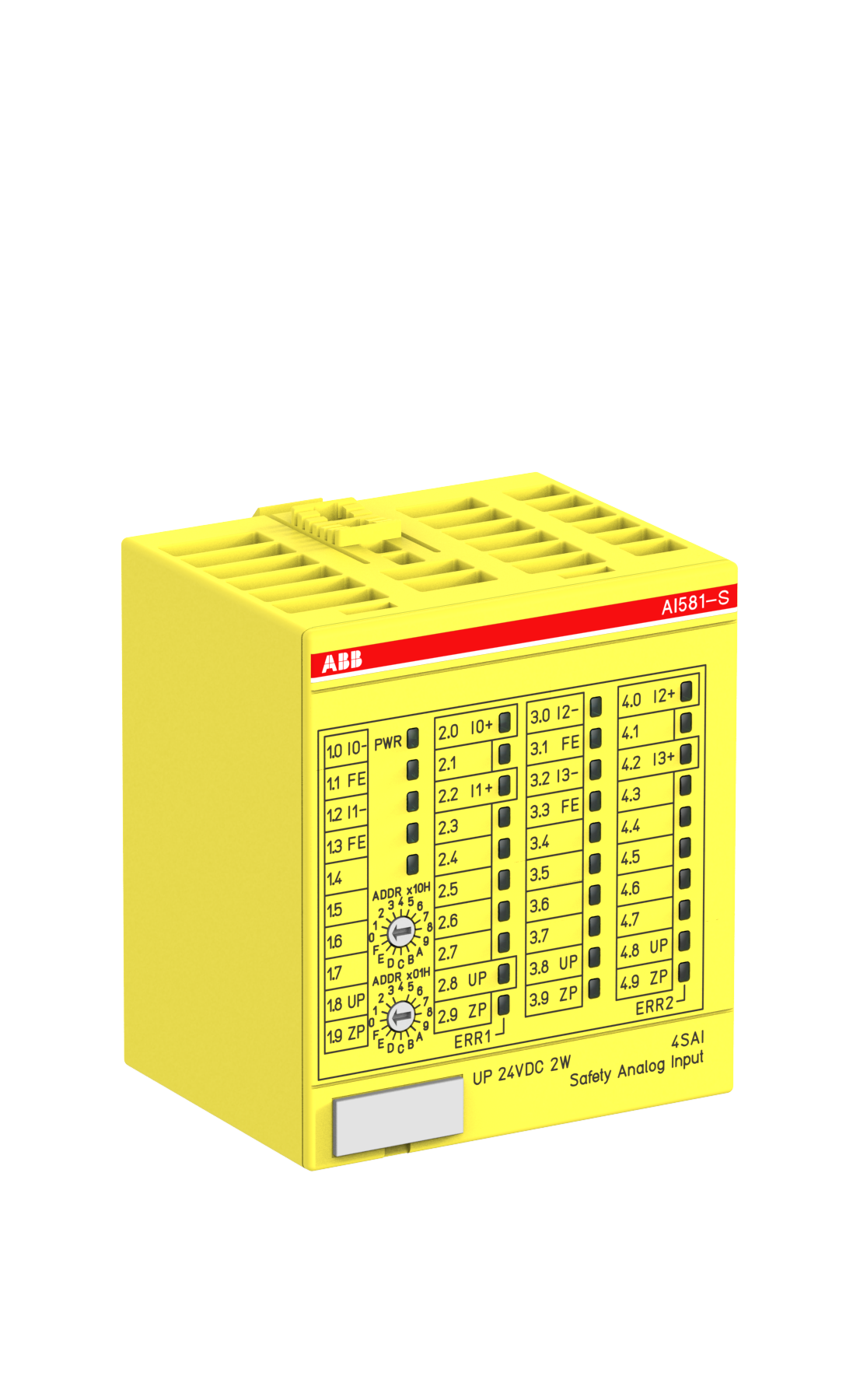 ABB ABB AI581-S Analog input module. Safety. 4SAI, 4 SIL2/SIL3, 4..20mA input 14bit, 24VDC (AI581-S)