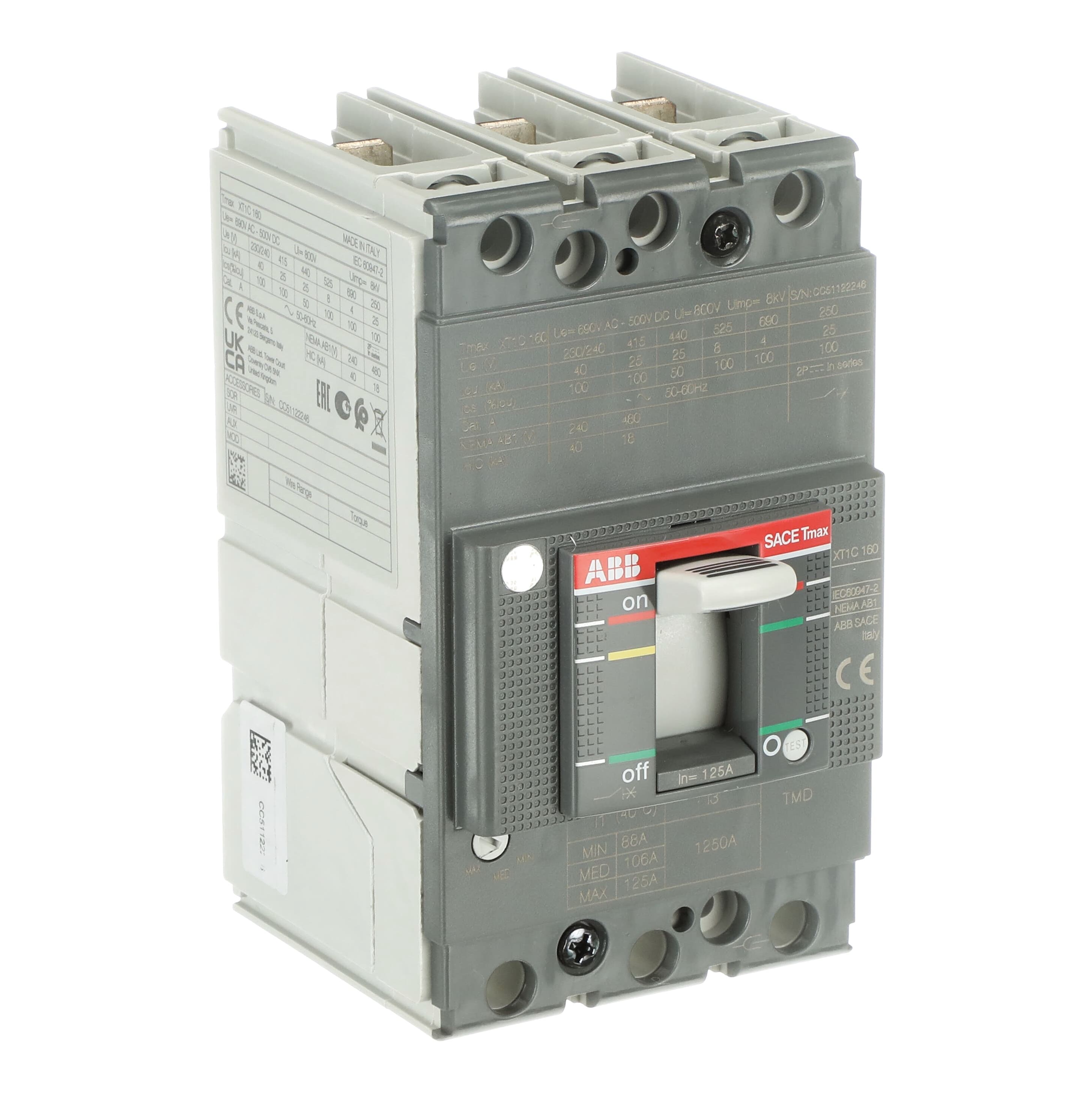 ABB ABB XT1C 160 TMD 125-1250 3p F F