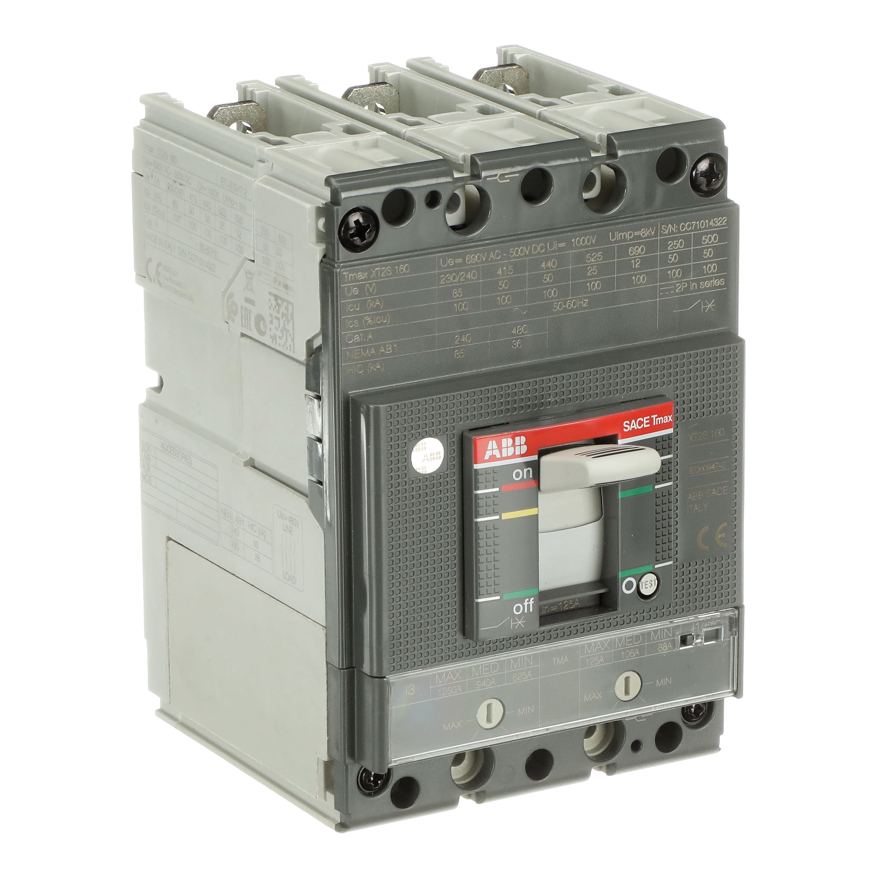 ABB ABB XT2S 160 TMA 125-1250 3p F F