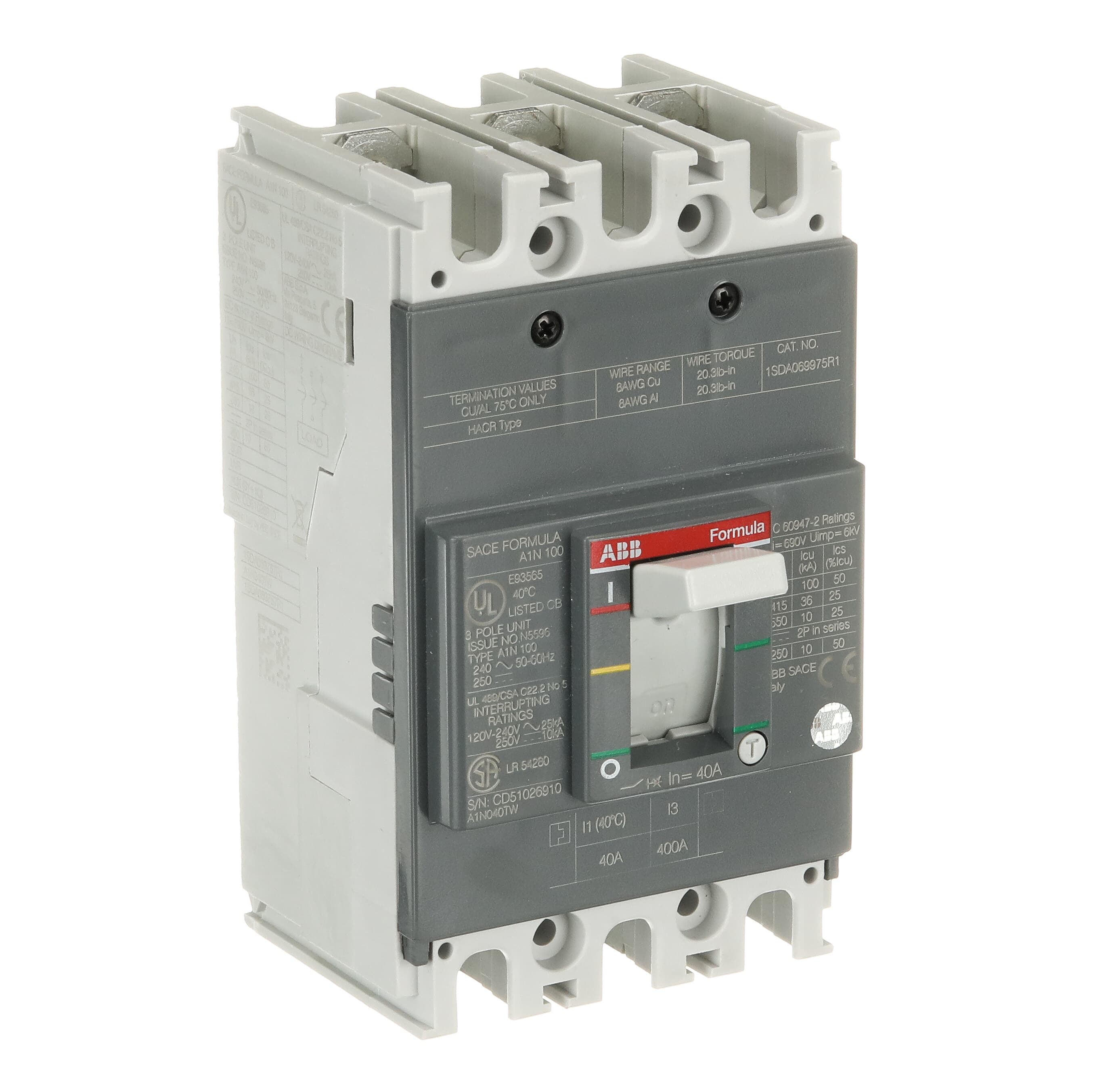 ABB ABB A1N 100 TMF 40-400 3p F F UL