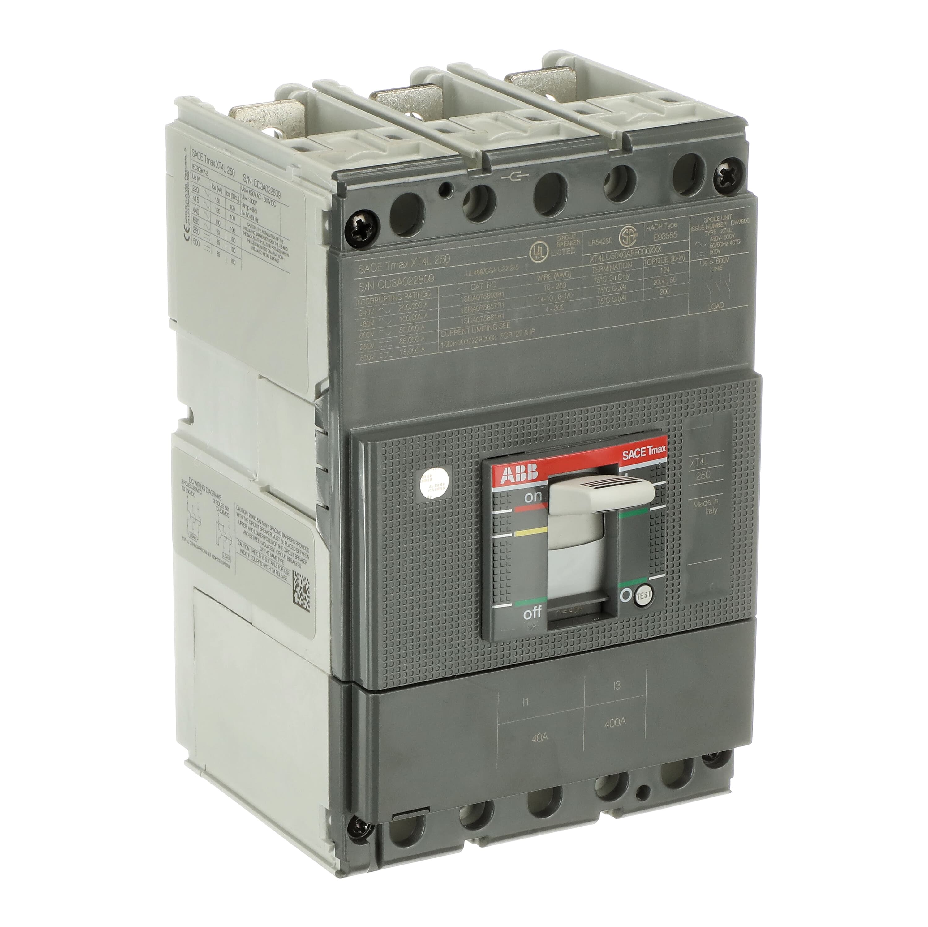 ABB ABB XT4L 250 TMF 40-400 3p F F UL/CSA