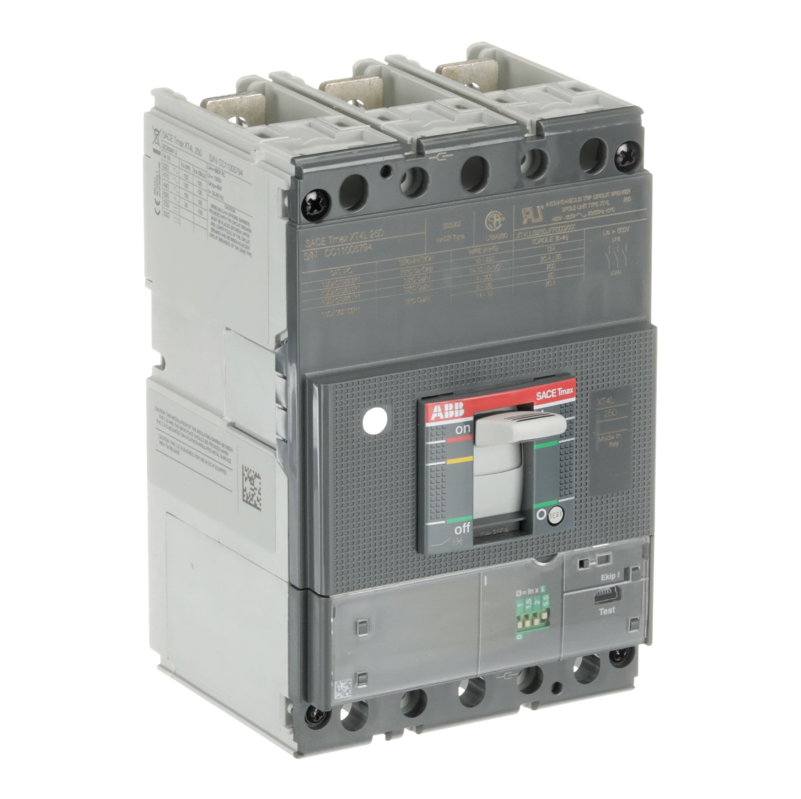 ABB ABB XT4L 250 Ekip M Dip I In=250A 3p FF MCP-UL/CSA