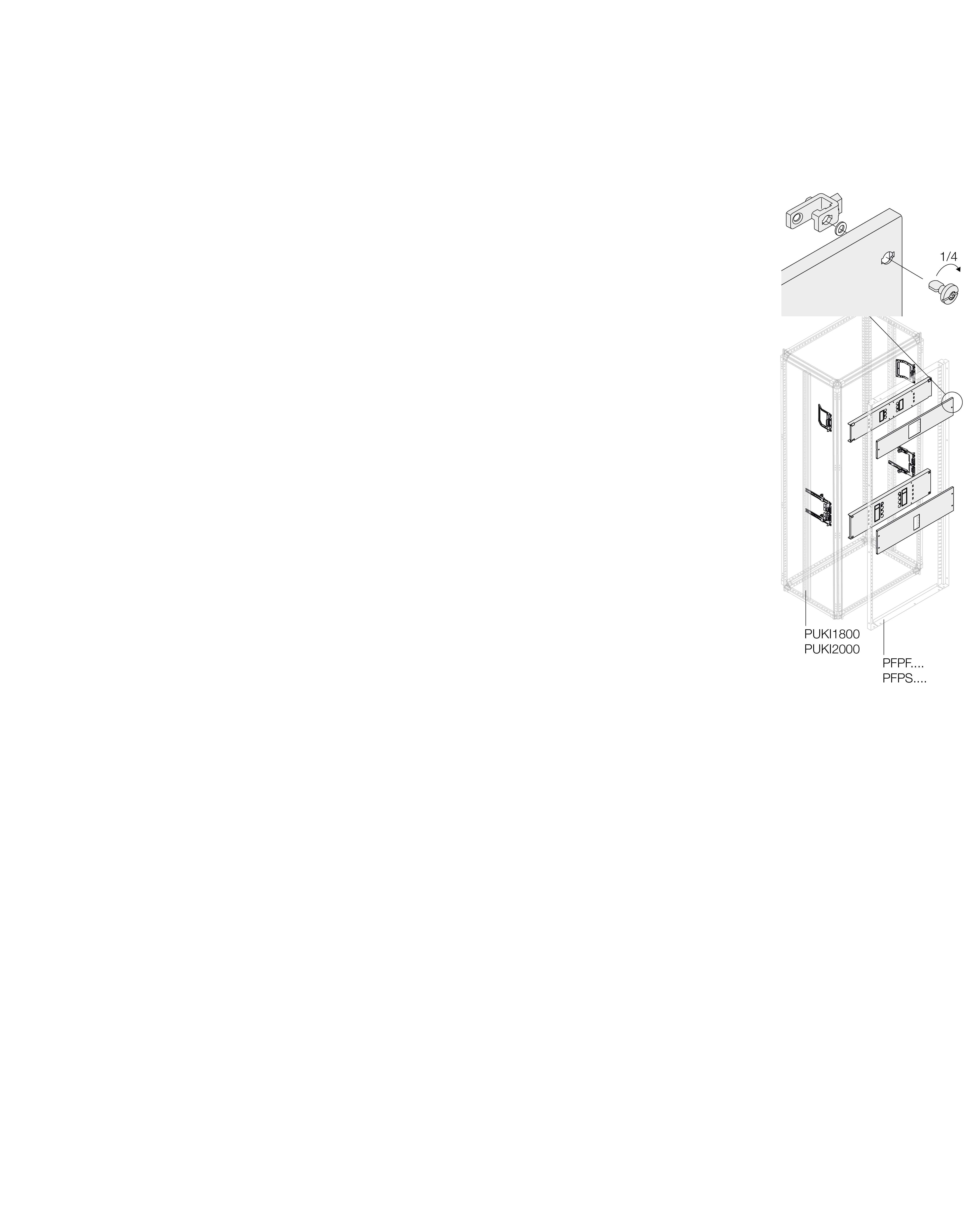 ABB ABB PHCT4406 T4 kit 3-4P fixed+rhd hor.inst. W=600MM