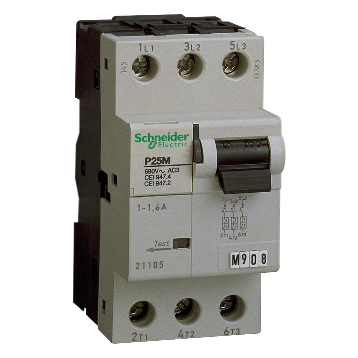 Schneider Electric Schneider Electric 21109 – Miniature circuit breaker (MCB), Acti9 P25M, 3P, 10A, K curve, 3 kA (IEC/EN 60947-2)
