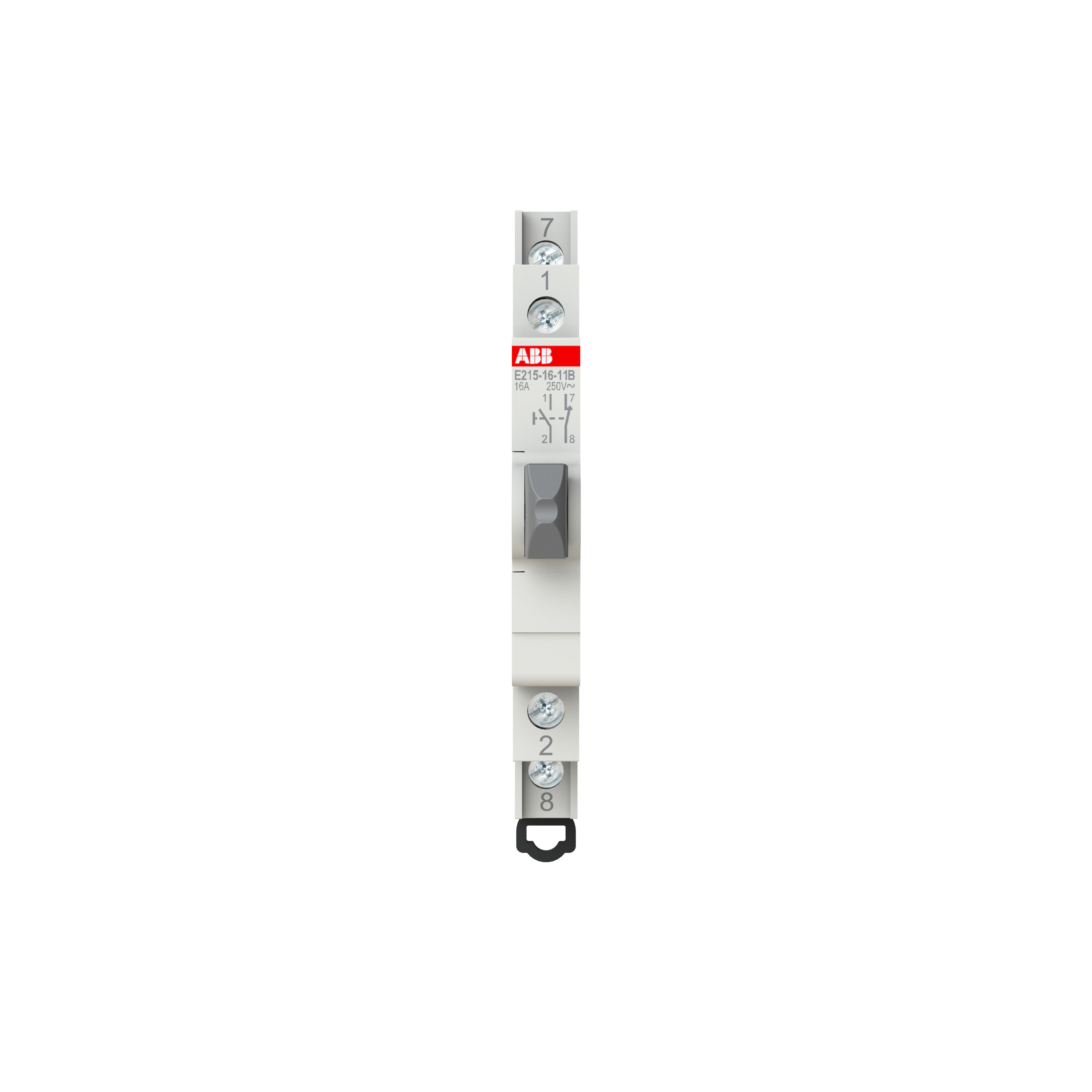 ABB ABB E215-16-11B Pushbutton, 16 A, acc. to EN 250 V AC, 1NO, 1NC, El. Color: Grey, MW: 0.5