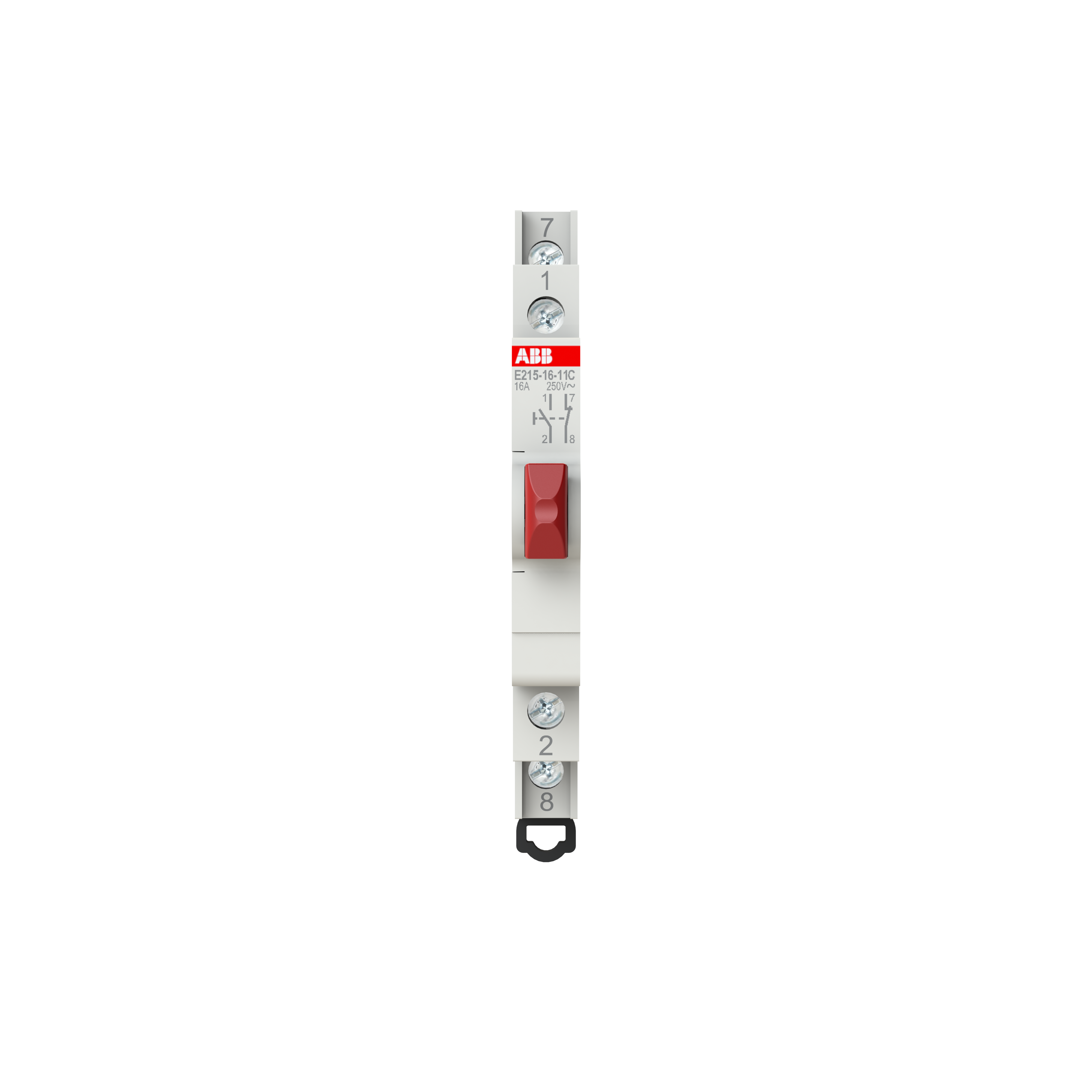 ABB ABB E215-16-11C Pushbutton, 16 A, acc. to EN 250 V AC, 1NO, 1NC, El. Color: Red, MW: 0.5