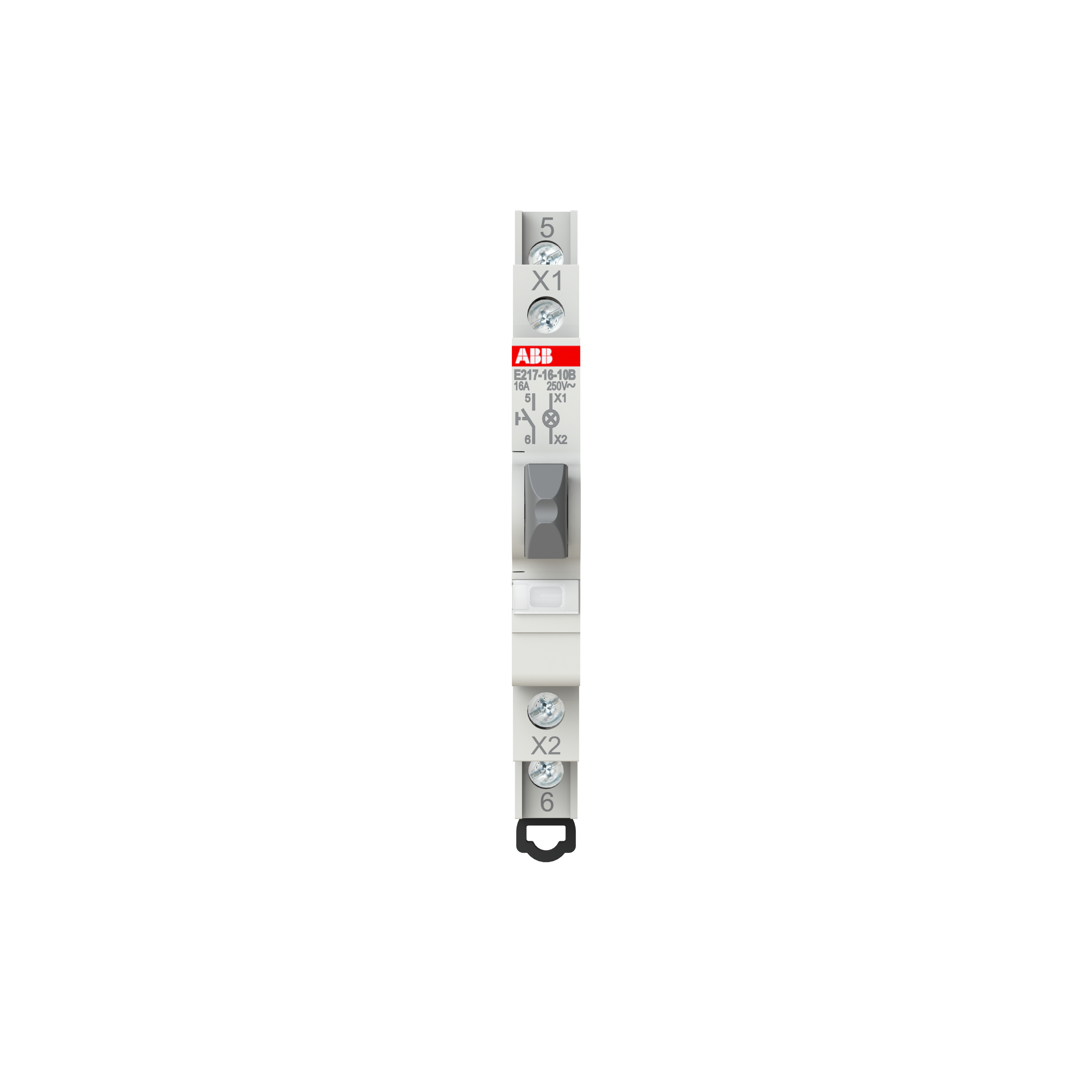 ABB ABB E217-16-10B Luminous Pushbutton, 16 A, acc. to EN 250 V AC, 1NO, El. Color: Grey, 1LED, White, MW: 0.5