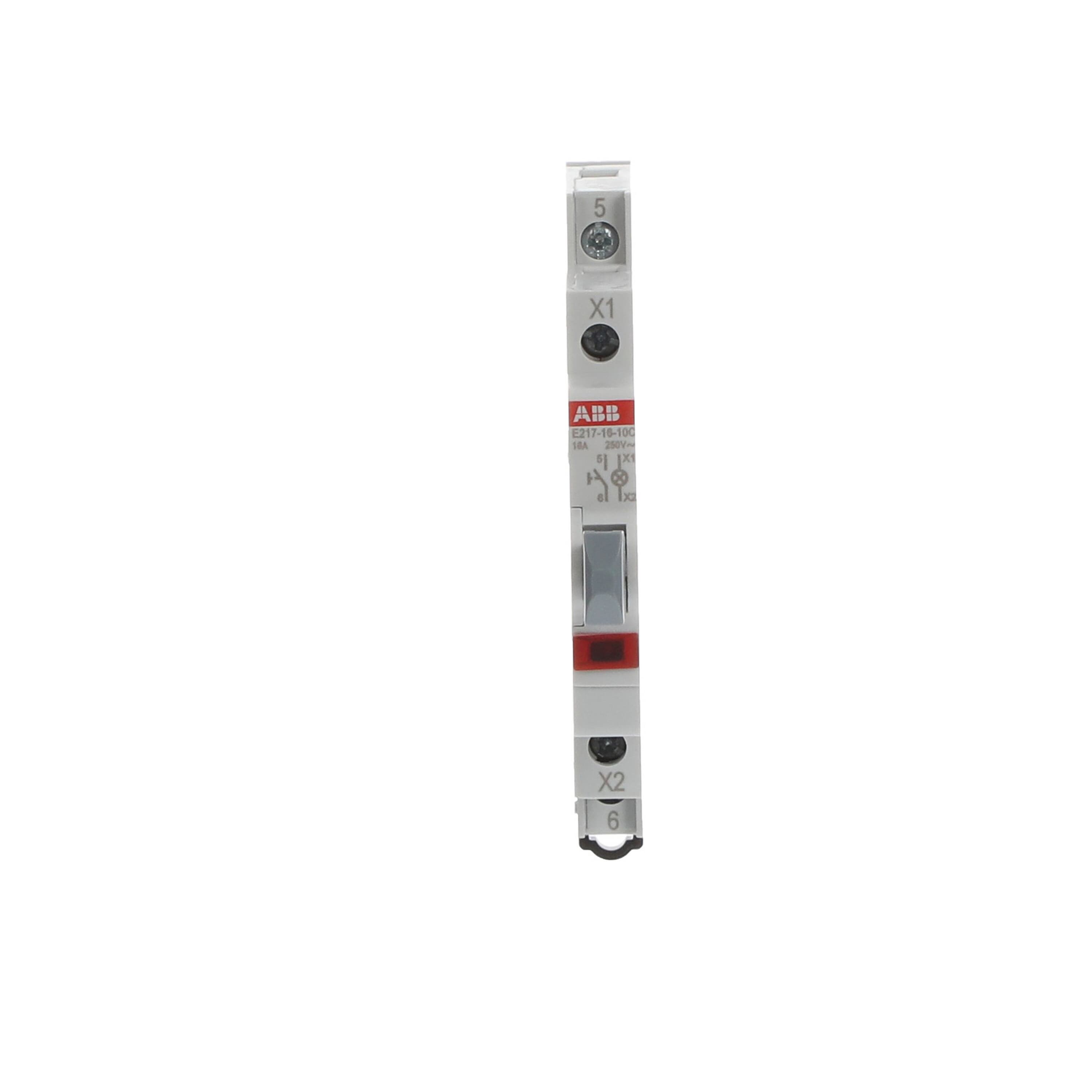 ABB ABB E217-16-10C Luminous Pushbutton, 16 A, acc. to EN 250 V AC, 1NO, El. Color: Grey, 1LED, Red, MW: 0.5
