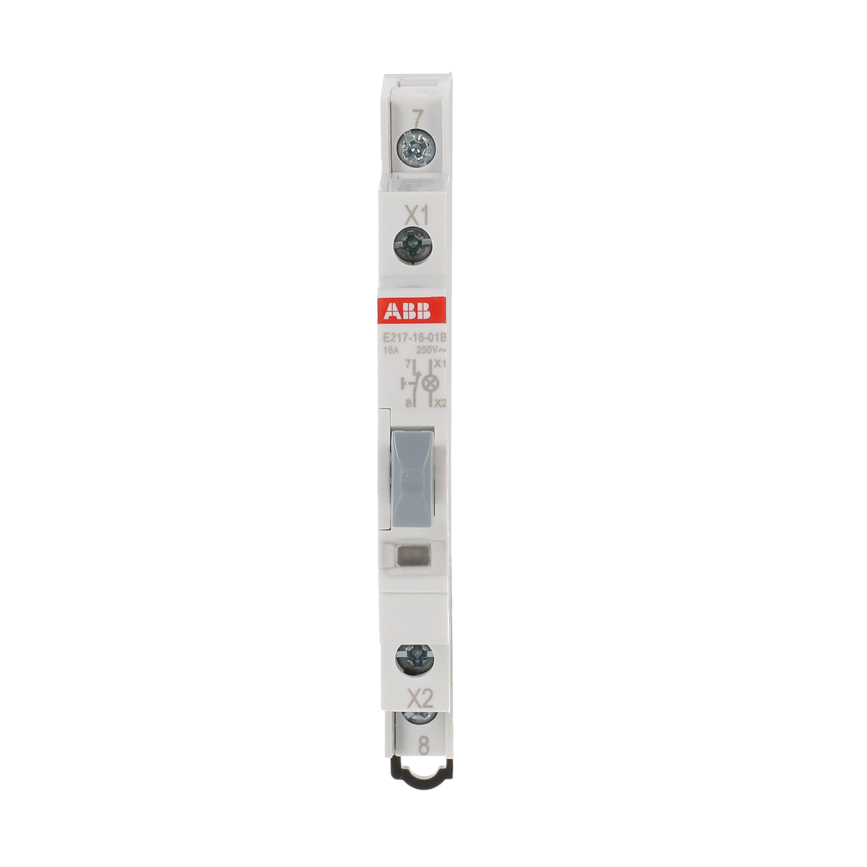 ABB ABB E217-16-01B Luminous Pushbutton, 16 A, acc. to EN 250 V AC, 1NC, El. Color: Grey, 1LED, White, MW: 0.5