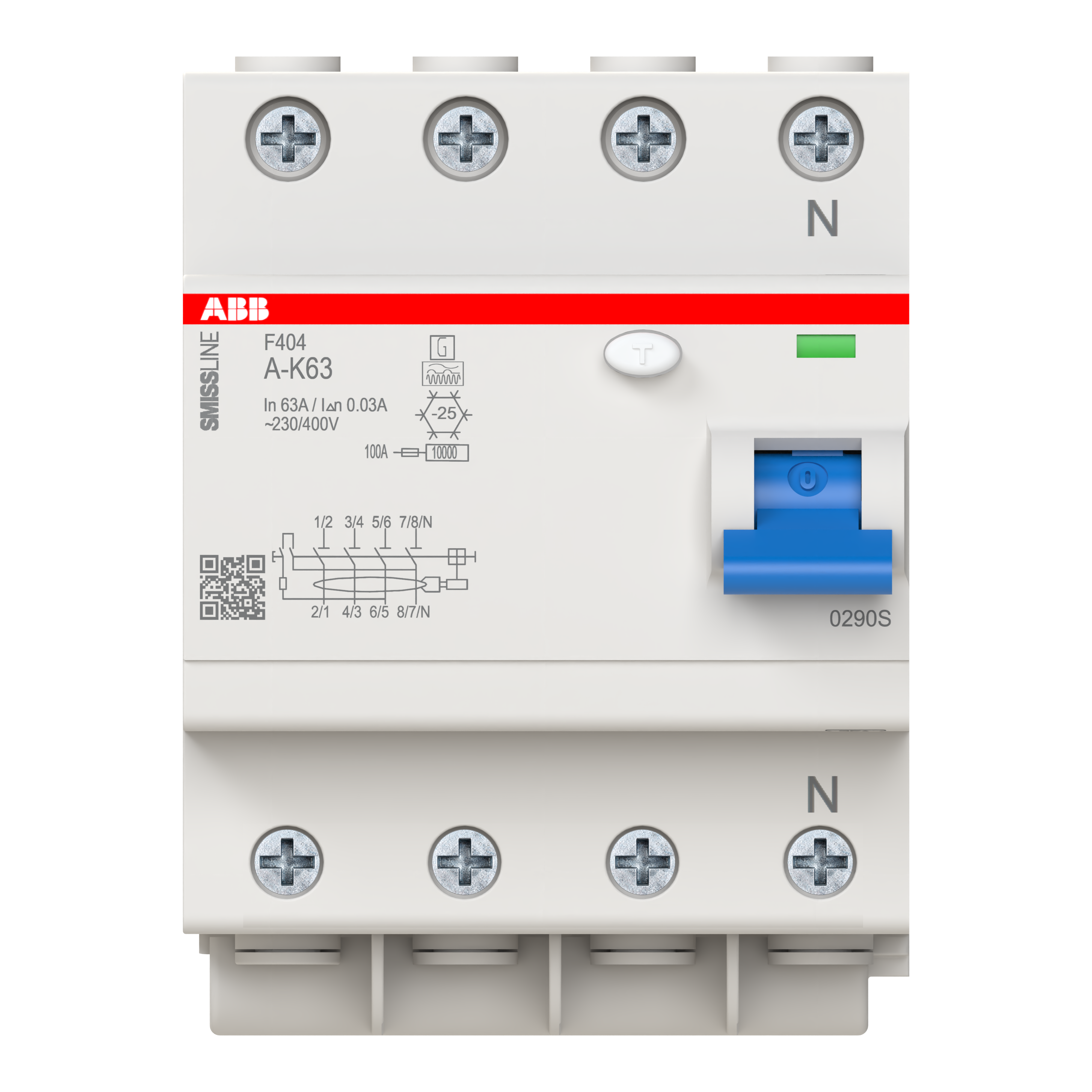 ABB ABB F404A-K63/0.03 Residual current circuit breaker (RCCB)