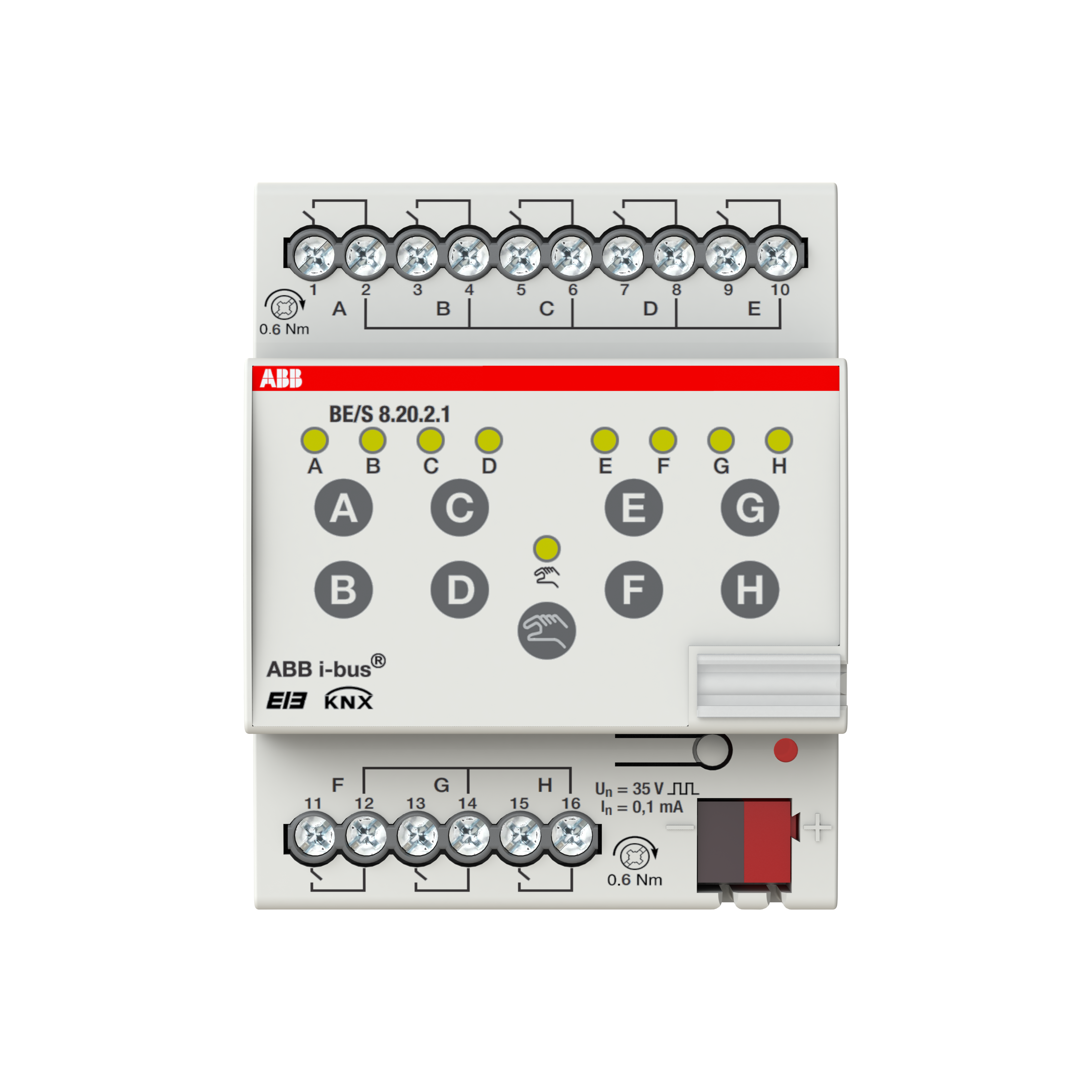 ABB ABB BE/S8.20.2.1 Binary Input, 8-fold, Contact Scanning, MDRC