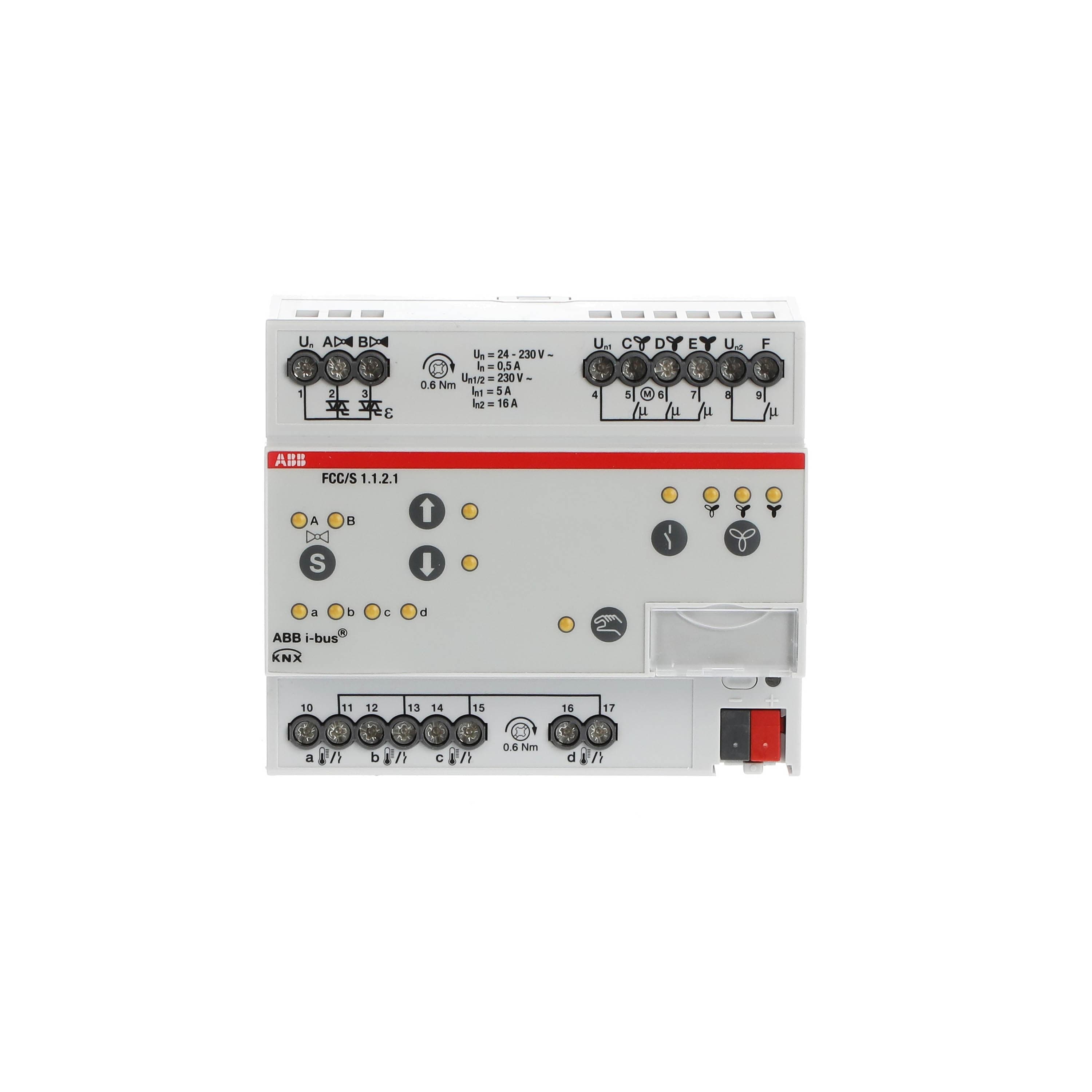 ABB ABB FCC/S1.1.2.1 Fan Coil Controller, 2 x PWM, Manual Operation, 3-stage, MDRC