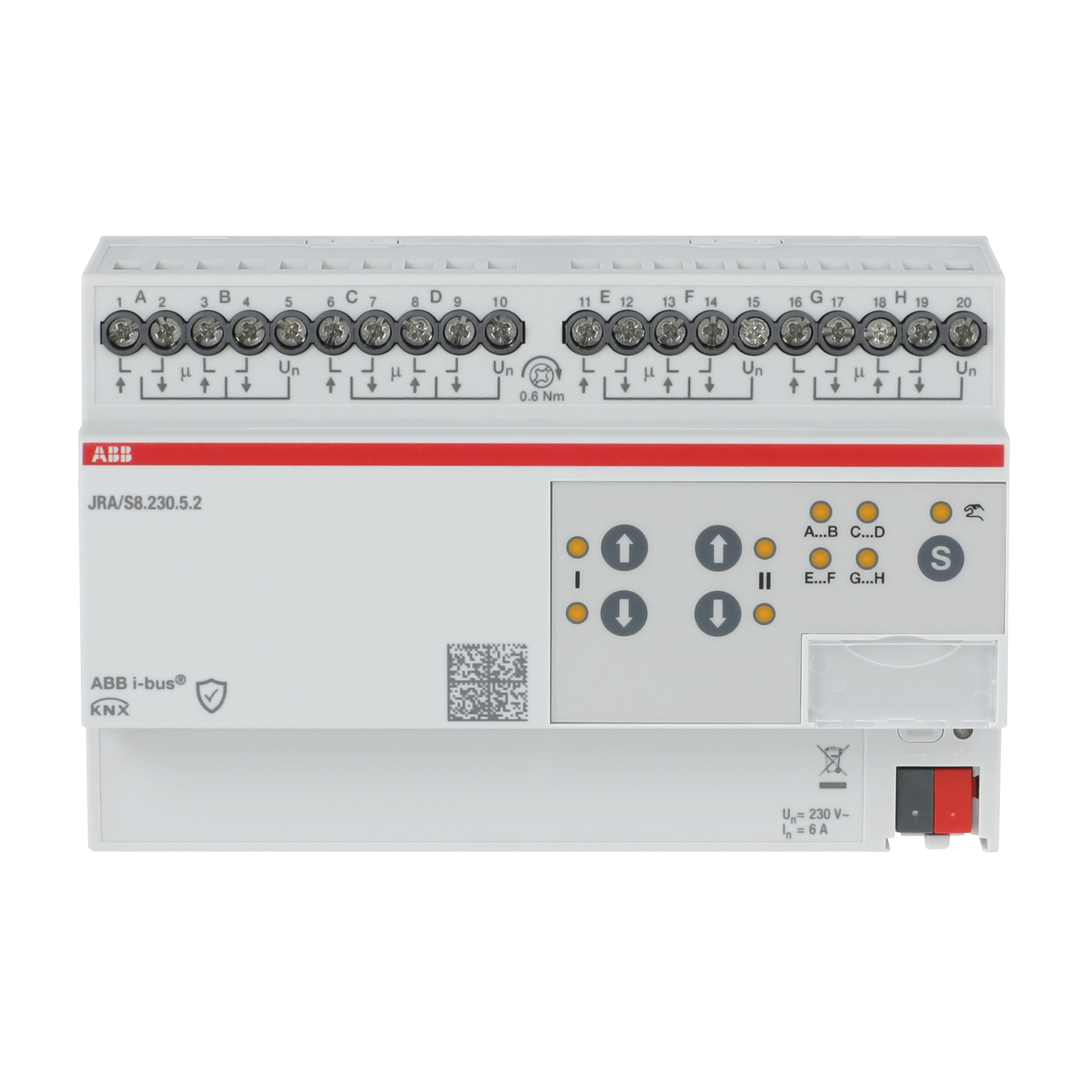 ABB ABB JRA/S8.230.5.2 Blind/Roller Shutter Act, Travel Det, 8-f, 230 V AC, Man Op, MDRC