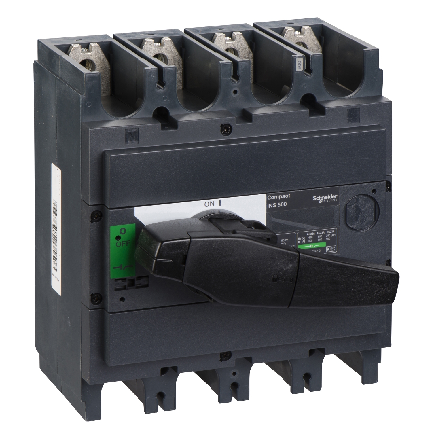 Schneider Electric Schneider Electric 31113 – Switch disconnector, Compact INS500, 500A, standard version with black rotary handle, 4 poles