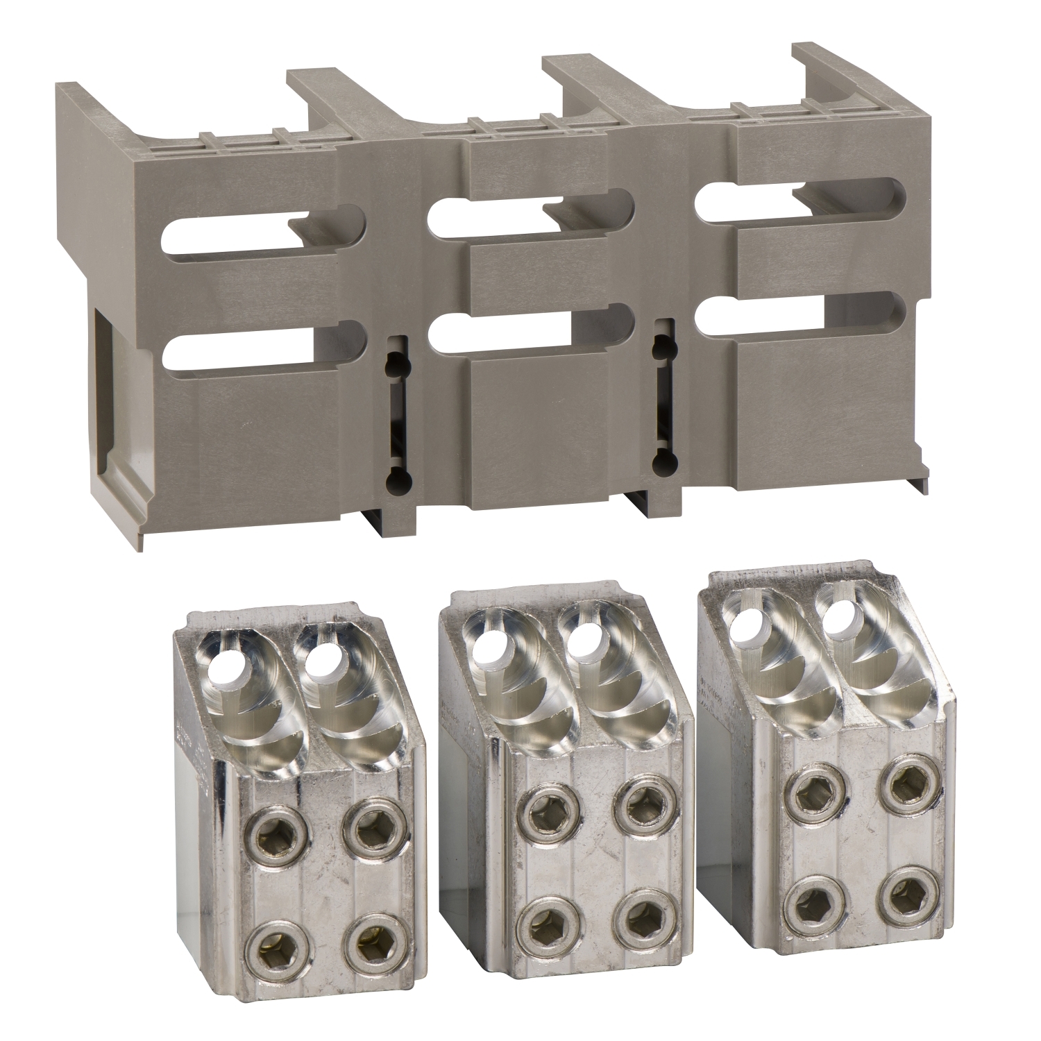 Schneider Electric Schneider Electric 33640 – Set of bare cable connectors and terminal shield, ComPacT NS630b to NS1600, fixed, front connected, 240mm², 3 poles
