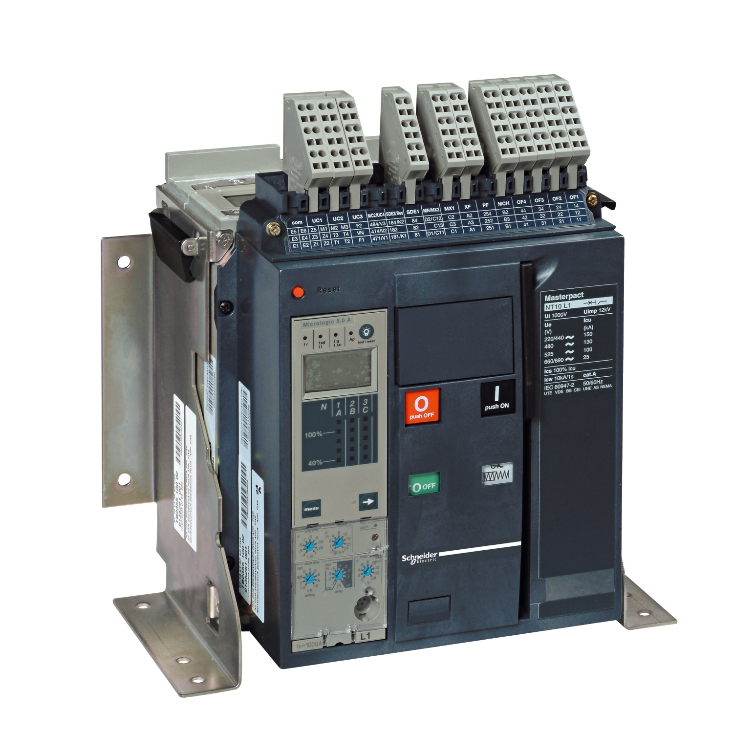 Schneider Electric Schneider Electric 47123 – Circuit breaker Masterpact NT08H2 - 800 A - 3 poles - fixed - w/o trip unit (Planned discontinuation end of 2025, has been replaced by LV947123)
