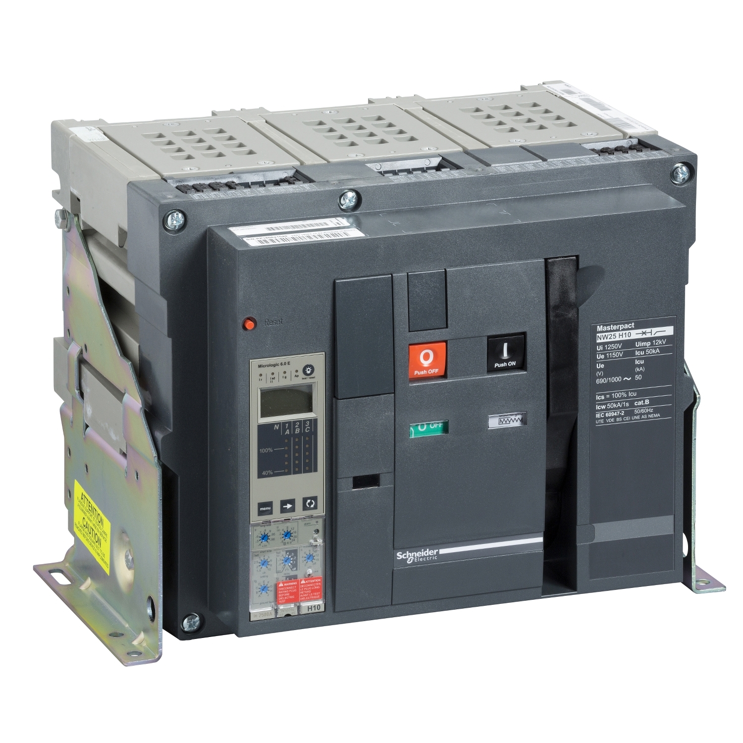 Schneider Electric Schneider Electric 48312 – Circuit breaker Masterpact NW32H1 - 3200 A - 3 poles - drawout - w/o trip unit (Planned discontinuation end of 2025, has been replaced by LV948312)