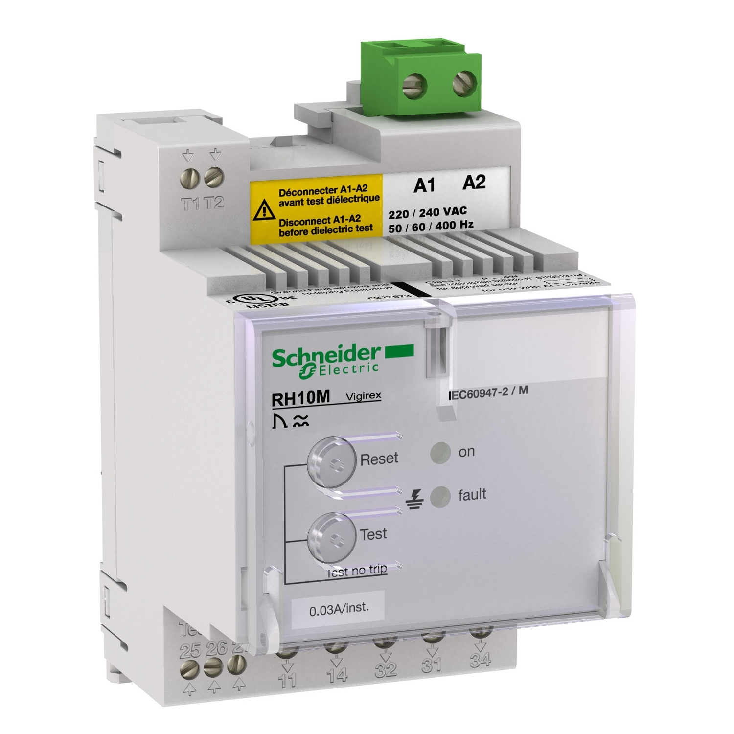 Schneider Electric Schneider Electric 56125 – Residual current protection relay, VigiPacT RH10M, 300 mA, 110/130VAC 50/60Hz, DIN rail mounting