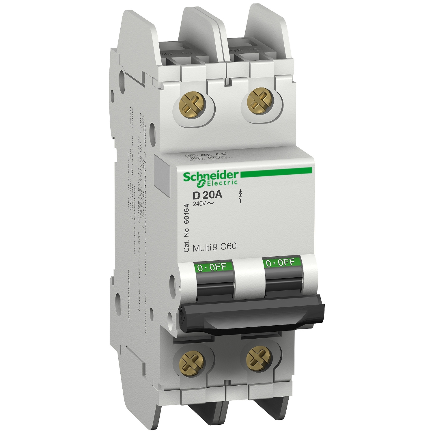 Schneider Electric Schneider Electric 60157 – Multi9 - C60 UL489 - MCB - 2P - 5 A - D Curve - 240 V - 10 kA - tunnel term