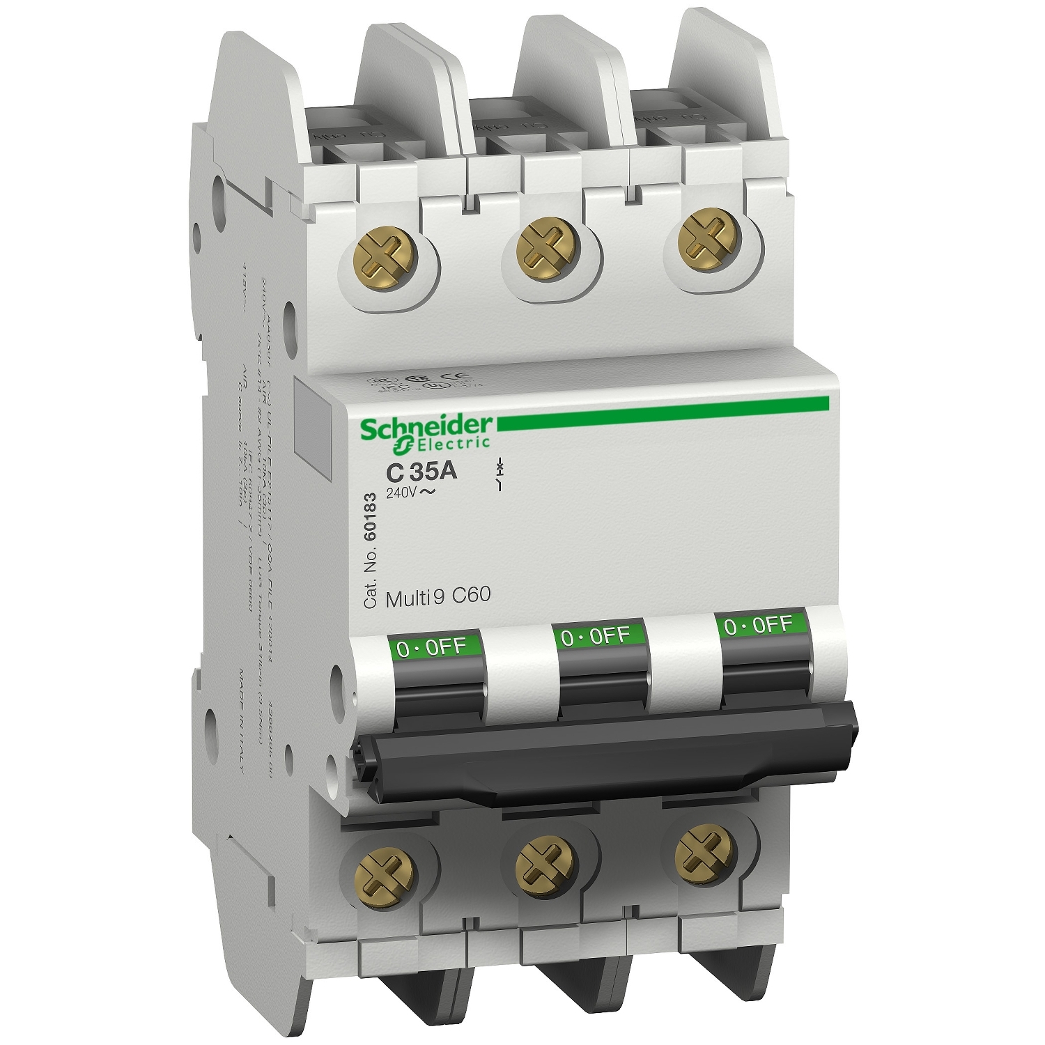 Schneider Electric Schneider Electric 60173 – Multi9 - C60 UL489 - MCB - 3P - 5 A - C Curve - 240 V - 10 kA - tunnel term